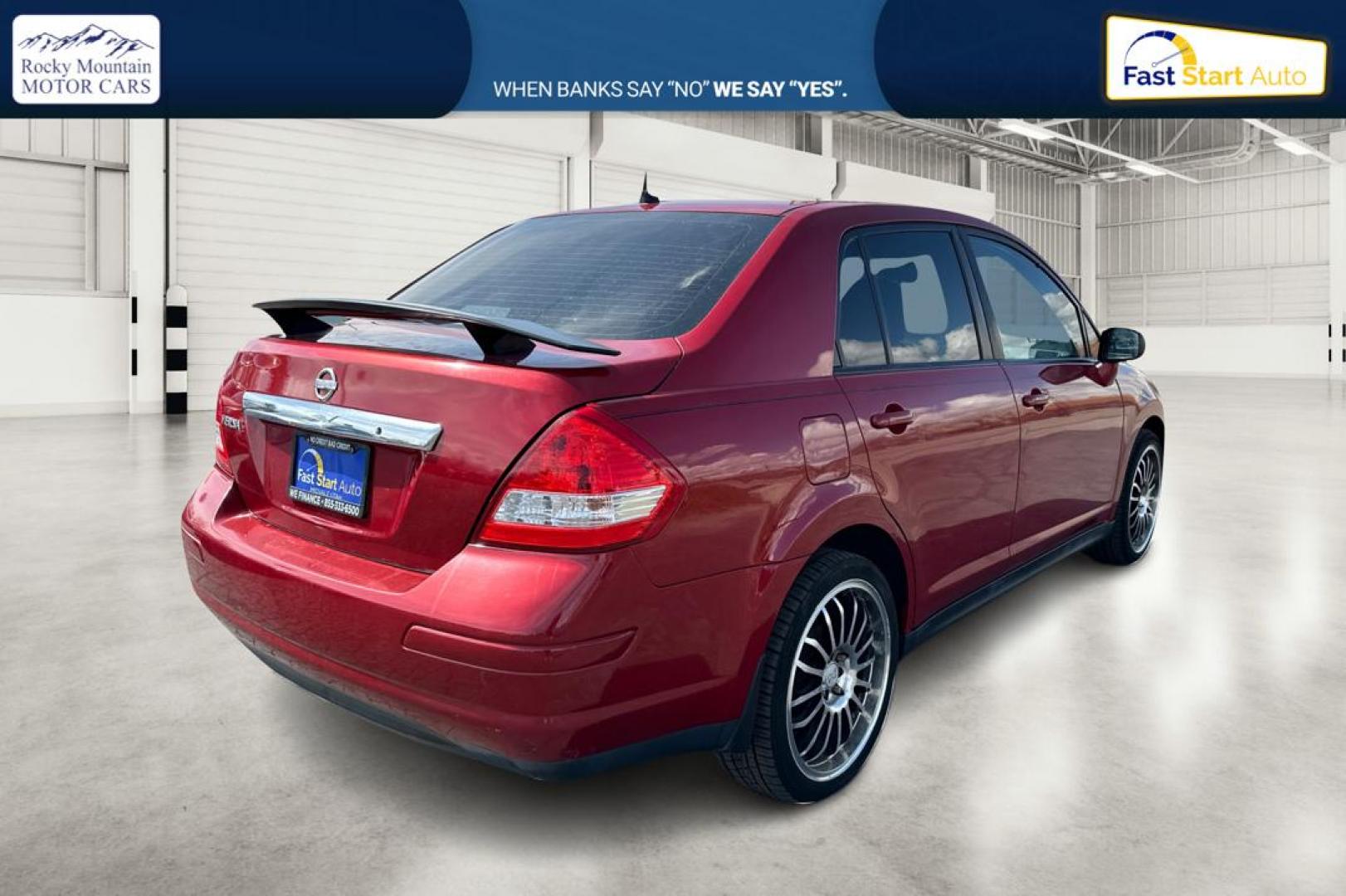 2010 Red Nissan Versa 1.8 S Sedan (3N1BC1AP2AL) with an 1.8L L4 DOHC 16V engine, Automatic, 4-Spd w/Overdrive transmission, located at 7755 State Street, Midvale, UT, 84047, (801) 753-9063, 40.610329, -111.892159 - Photo#2