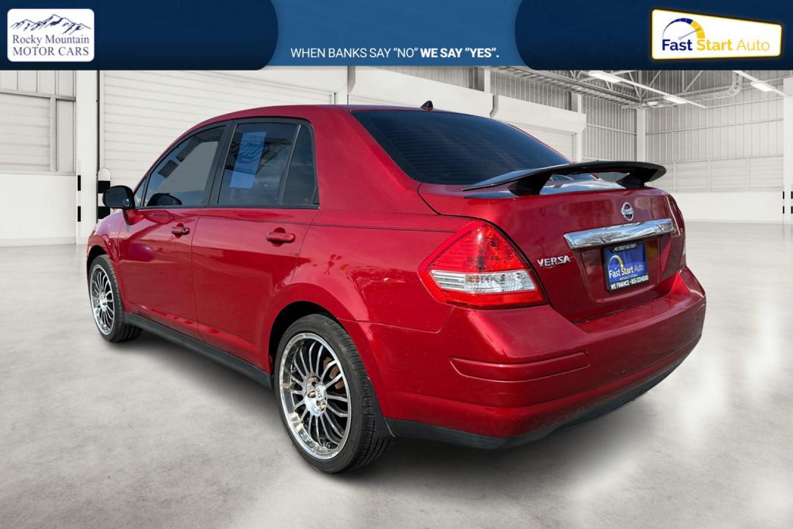 2010 Red Nissan Versa 1.8 S Sedan (3N1BC1AP2AL) with an 1.8L L4 DOHC 16V engine, Automatic, 4-Spd w/Overdrive transmission, located at 7755 State Street, Midvale, UT, 84047, (801) 753-9063, 40.610329, -111.892159 - Photo#5