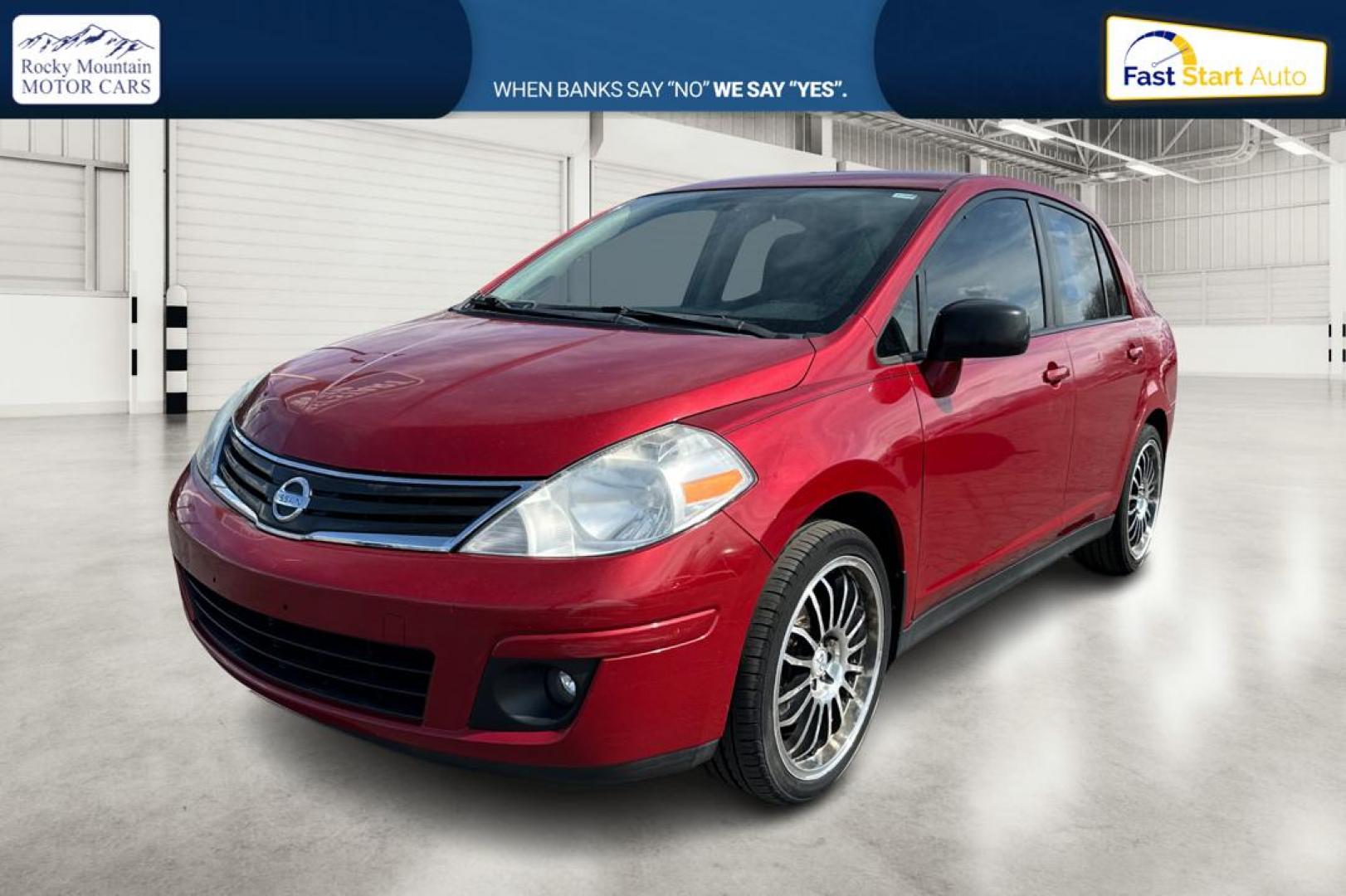 2010 Red Nissan Versa 1.8 S Sedan (3N1BC1AP2AL) with an 1.8L L4 DOHC 16V engine, Automatic, 4-Spd w/Overdrive transmission, located at 7755 State Street, Midvale, UT, 84047, (801) 753-9063, 40.610329, -111.892159 - Photo#8