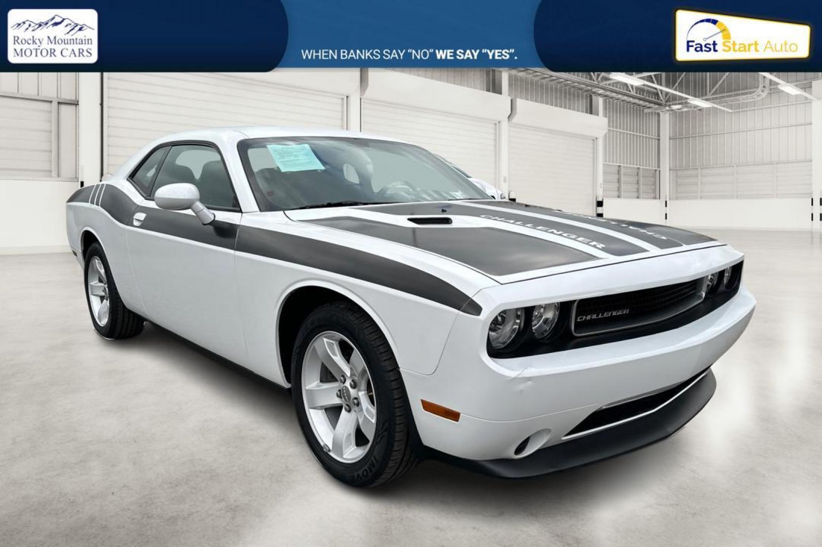 2012 White Dodge Challenger SXT (2C3CDYAG7CH) with an 3.6L V6 DOHC 24V engine, 4-Speed Automatic transmission, located at 7755 State Street, Midvale, UT, 84047, (801) 753-9063, 40.610329, -111.892159 - Photo#0