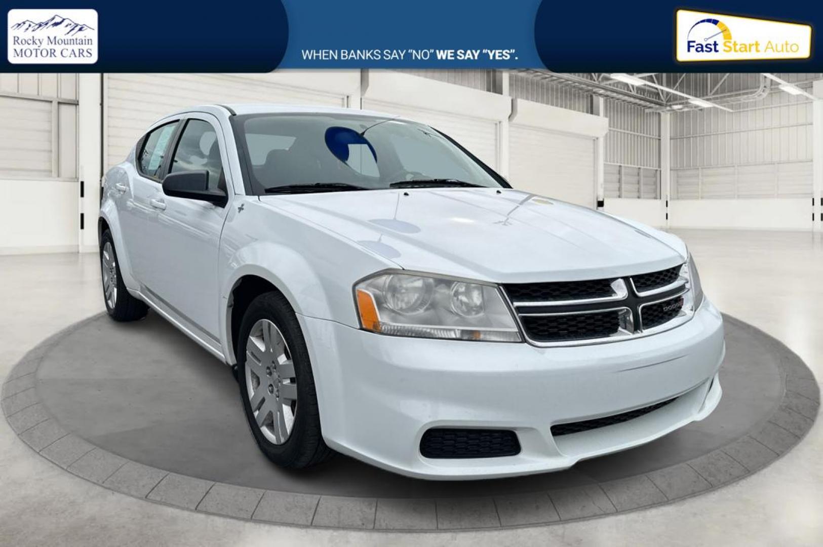 2013 White Dodge Avenger Base (1C3CDZAB7DN) with an 2.4L L4 DOHC 16V engine, 4-Speed Automatic transmission, located at 767 S State Road, Pleasant Grove, UT, 84062, (801) 785-1058, 40.354839, -111.736687 - Photo#0