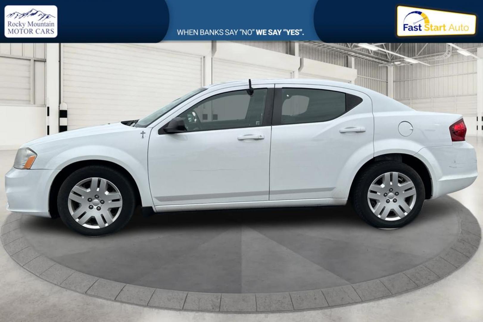 2013 White Dodge Avenger Base (1C3CDZAB7DN) with an 2.4L L4 DOHC 16V engine, 4-Speed Automatic transmission, located at 767 S State Road, Pleasant Grove, UT, 84062, (801) 785-1058, 40.354839, -111.736687 - Photo#5