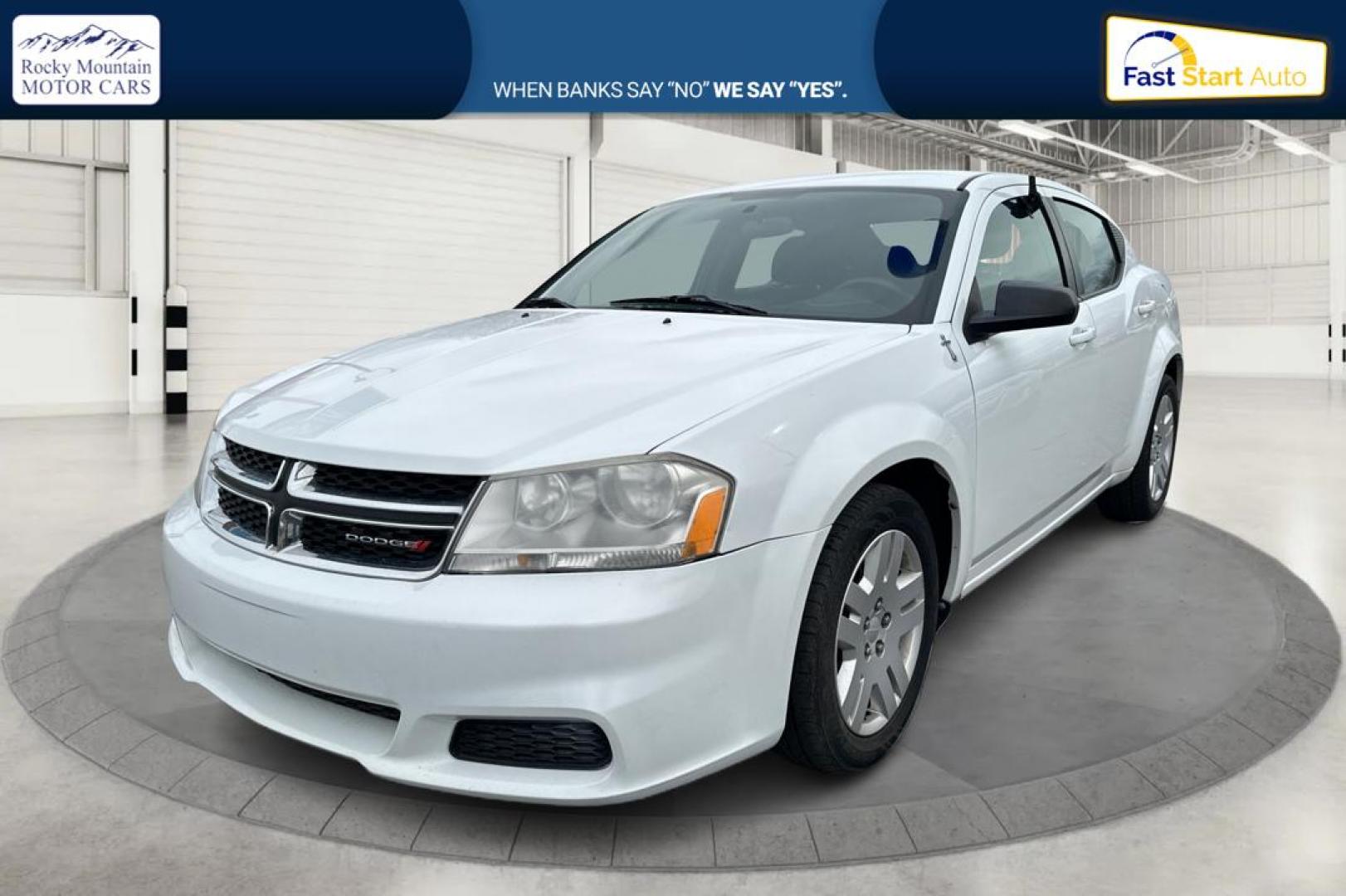 2013 White Dodge Avenger Base (1C3CDZAB7DN) with an 2.4L L4 DOHC 16V engine, 4-Speed Automatic transmission, located at 767 S State Road, Pleasant Grove, UT, 84062, (801) 785-1058, 40.354839, -111.736687 - Photo#6
