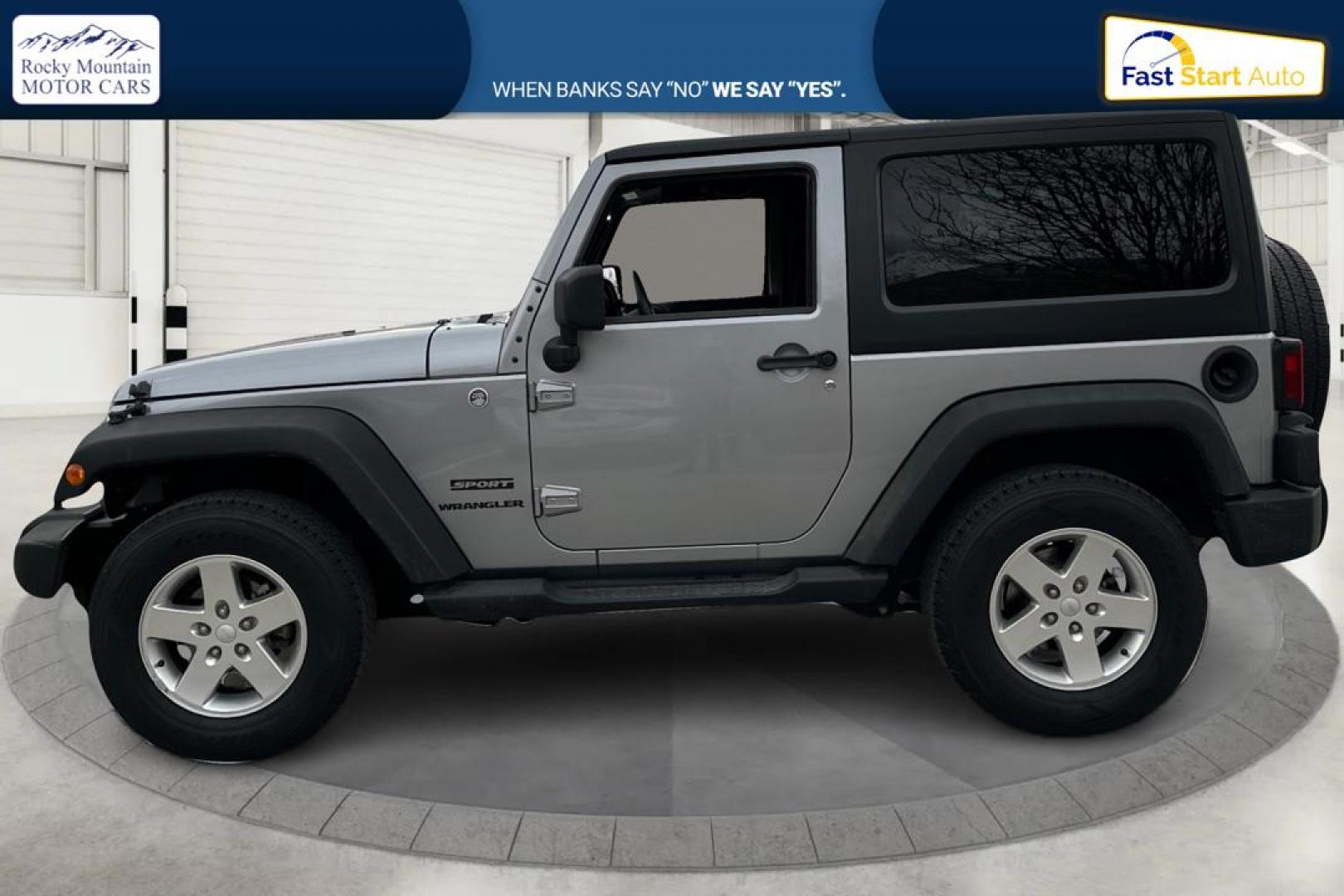 2013 Silver Jeep Wrangler Sport 4WD (1C4GJWAG0DL) with an 3.6L V6 DOHC 24V FFV engine, Automatic, 5-Spd transmission, located at 767 S State Road, Pleasant Grove, UT, 84062, (801) 785-1058, 40.354839, -111.736687 - Photo#5