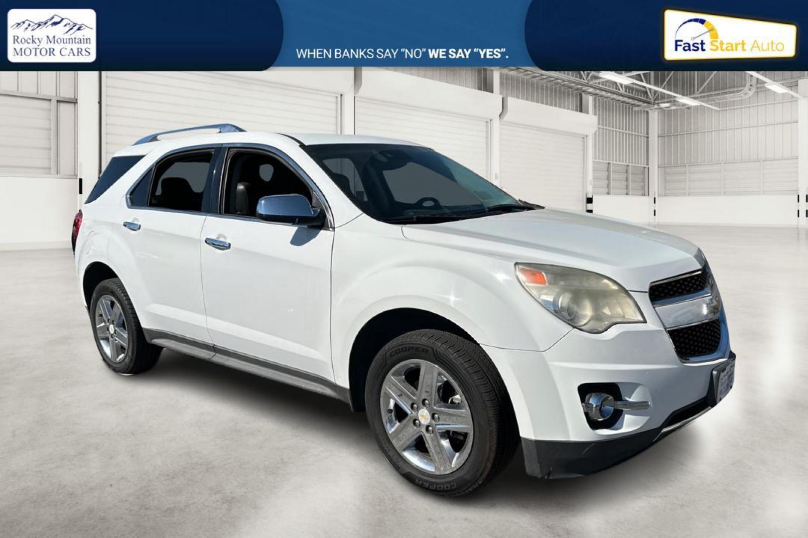 2014 White Chevrolet Equinox LTZ 2WD (2GNALDEK3E6) with an 2.4L L4 DOHC 16V engine, 6-Speed Automatic transmission, located at 7755 State Street, Midvale, UT, 84047, (801) 753-9063, 40.610329, -111.892159 - Photo#0