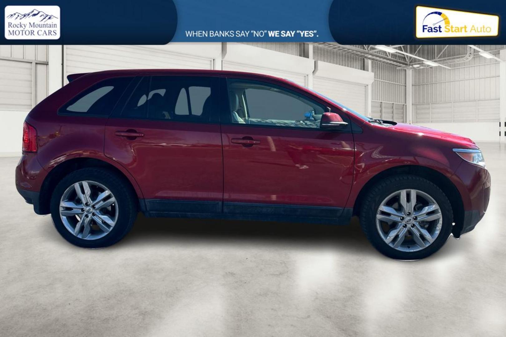 2014 Red Ford Edge SEL FWD (2FMDK3JC3EB) with an 3.5L V6 DOHC 24V engine, 6-Speed Automatic transmission, located at 7755 State Street, Midvale, UT, 84047, (801) 753-9063, 40.610329, -111.892159 - Photo#1