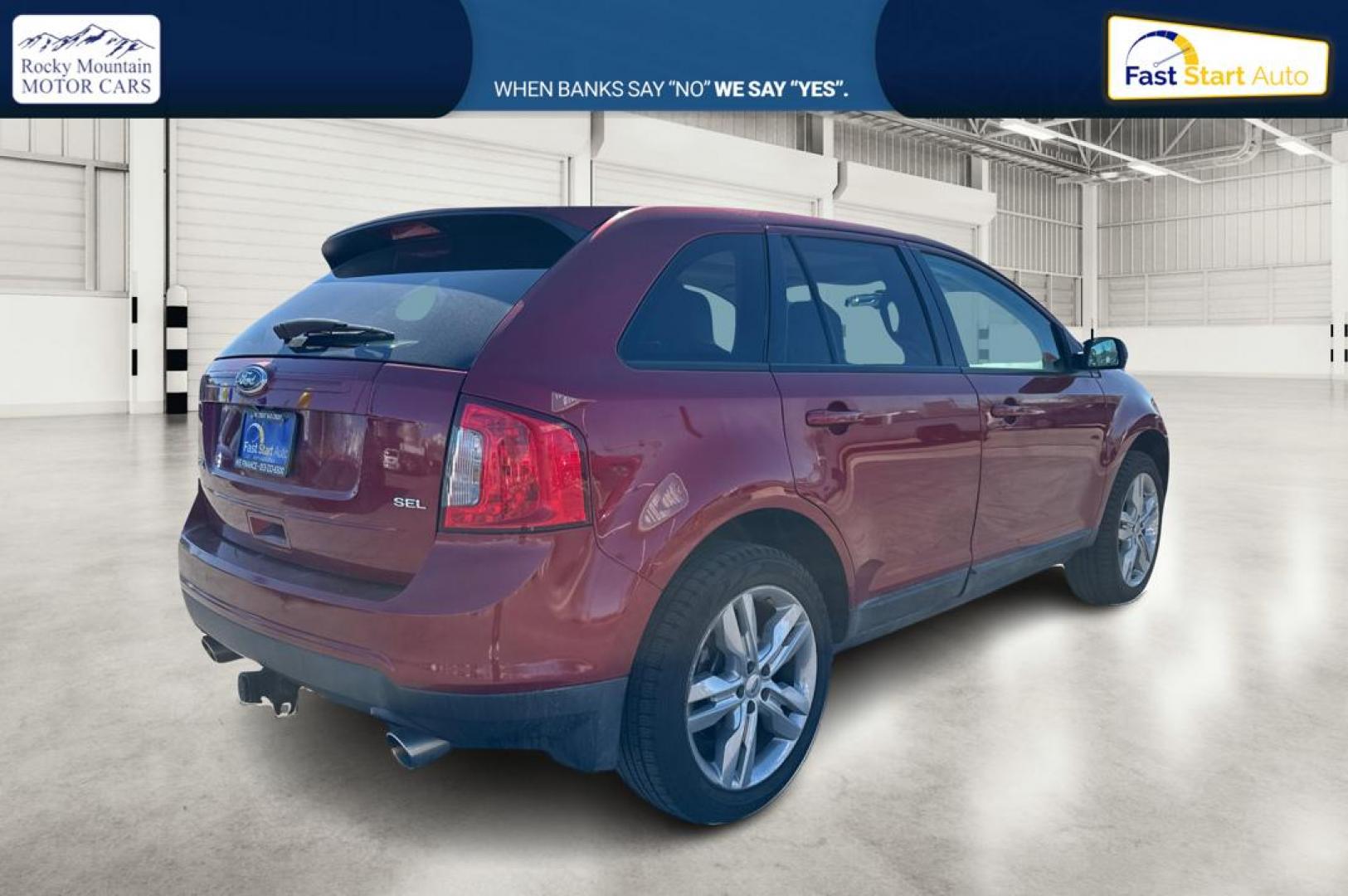 2014 Red Ford Edge SEL FWD (2FMDK3JC3EB) with an 3.5L V6 DOHC 24V engine, 6-Speed Automatic transmission, located at 7755 State Street, Midvale, UT, 84047, (801) 753-9063, 40.610329, -111.892159 - Photo#2