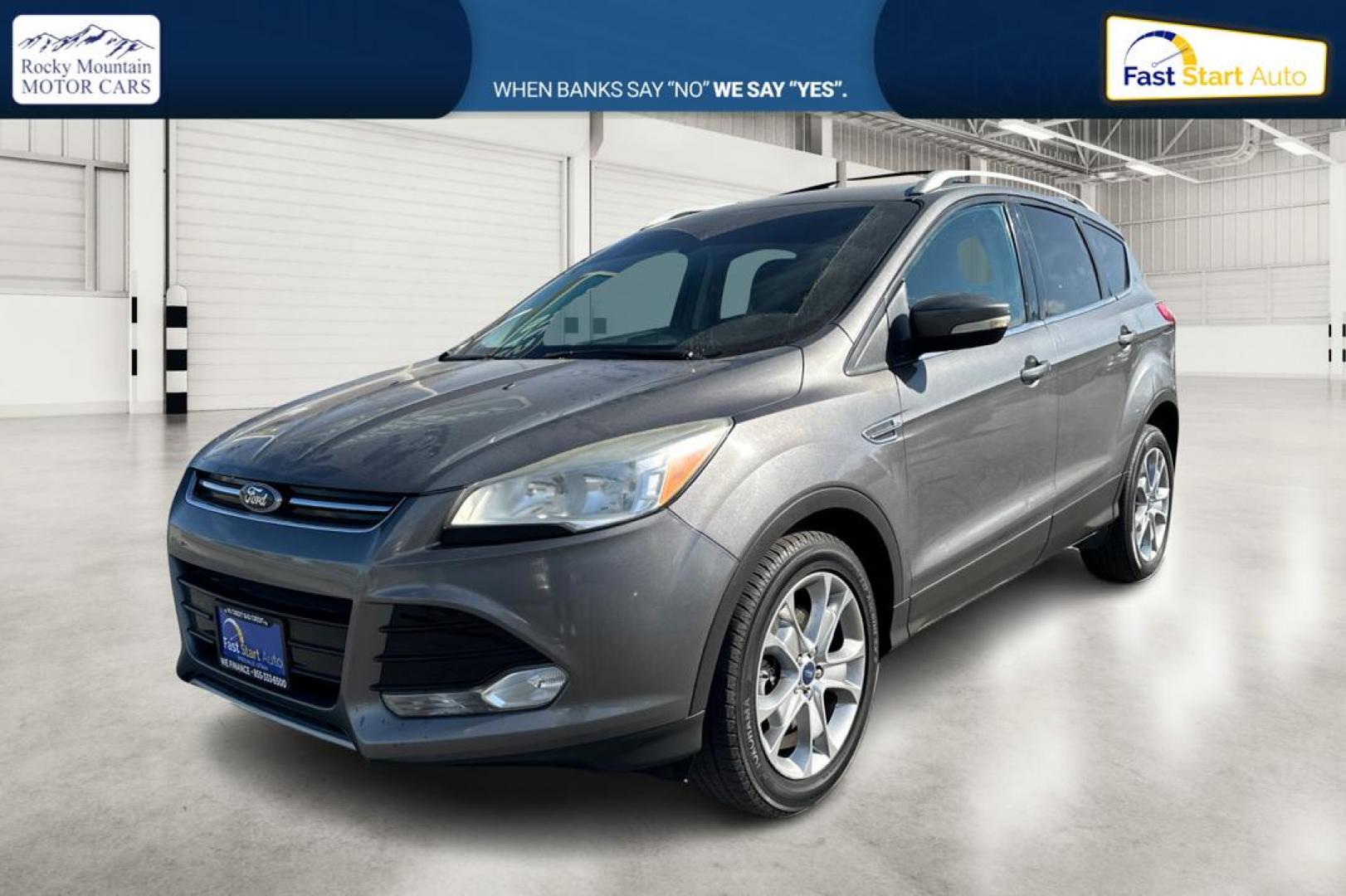 2014 Gray Ford Escape Titanium FWD (1FMCU0J97EU) with an 2.0L L4 DOHC 16V engine, 6-Speed Automatic transmission, located at 7755 State Street, Midvale, UT, 84047, (801) 753-9063, 40.610329, -111.892159 - Photo#8