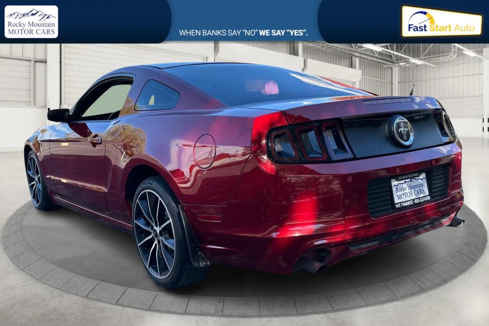 2014 Red Ford Mustang V6 Coupe (1ZVBP8AM6E5) with an 3.7L V6 DOHC 24V engine, Auto, 6-Spd SelectShift transmission, located at 7755 State Street, Midvale, UT, 84047, (801) 753-9063, 40.610329, -111.892159 - Photo#4