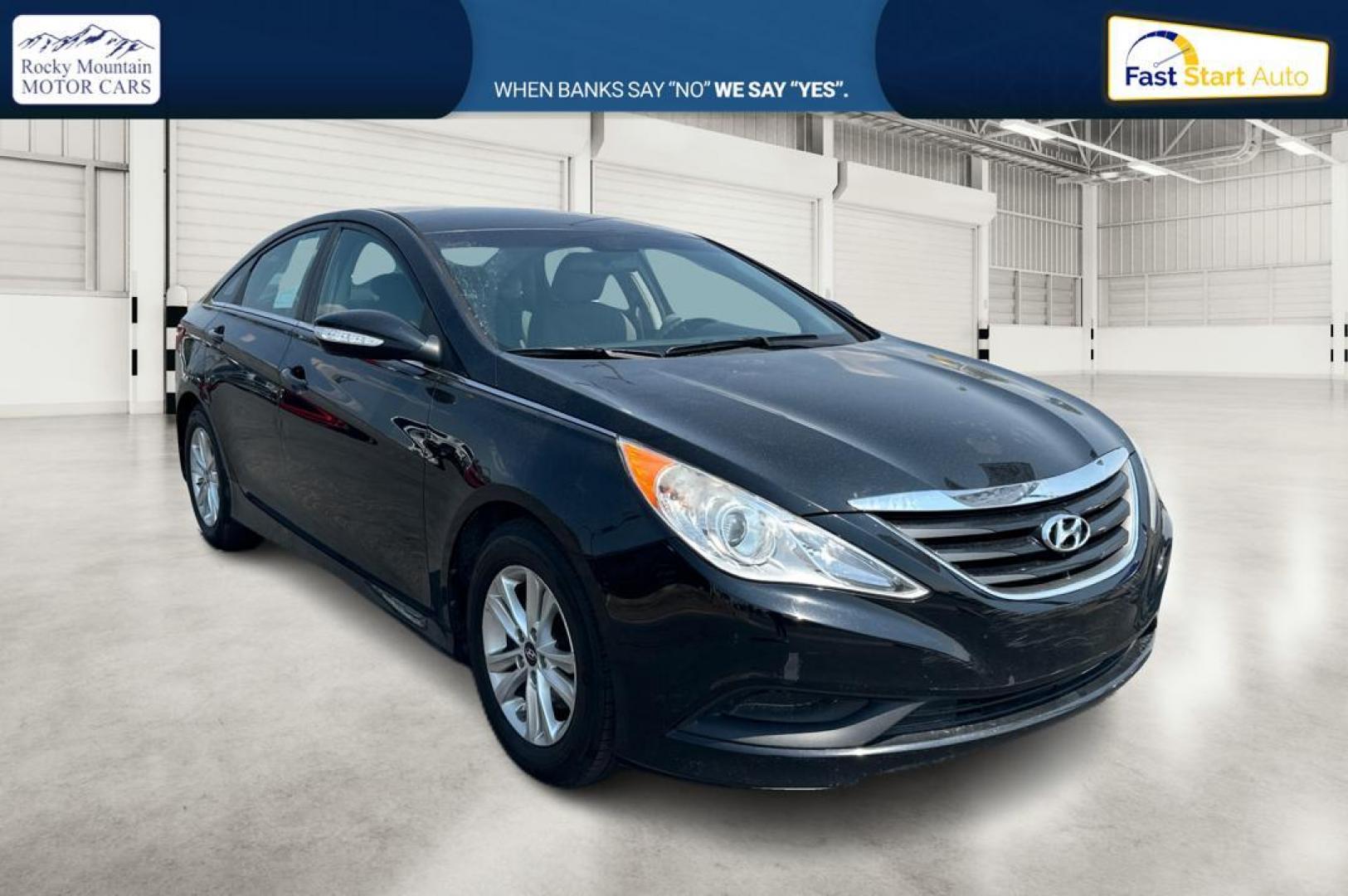 2014 Black Hyundai Sonata GLS (5NPEB4AC6EH) with an 2.4L L4 DOHC 16V engine, 6-Speed Automatic transmission, located at 7755 State Street, Midvale, UT, 84047, (801) 753-9063, 40.610329, -111.892159 - Photo#0