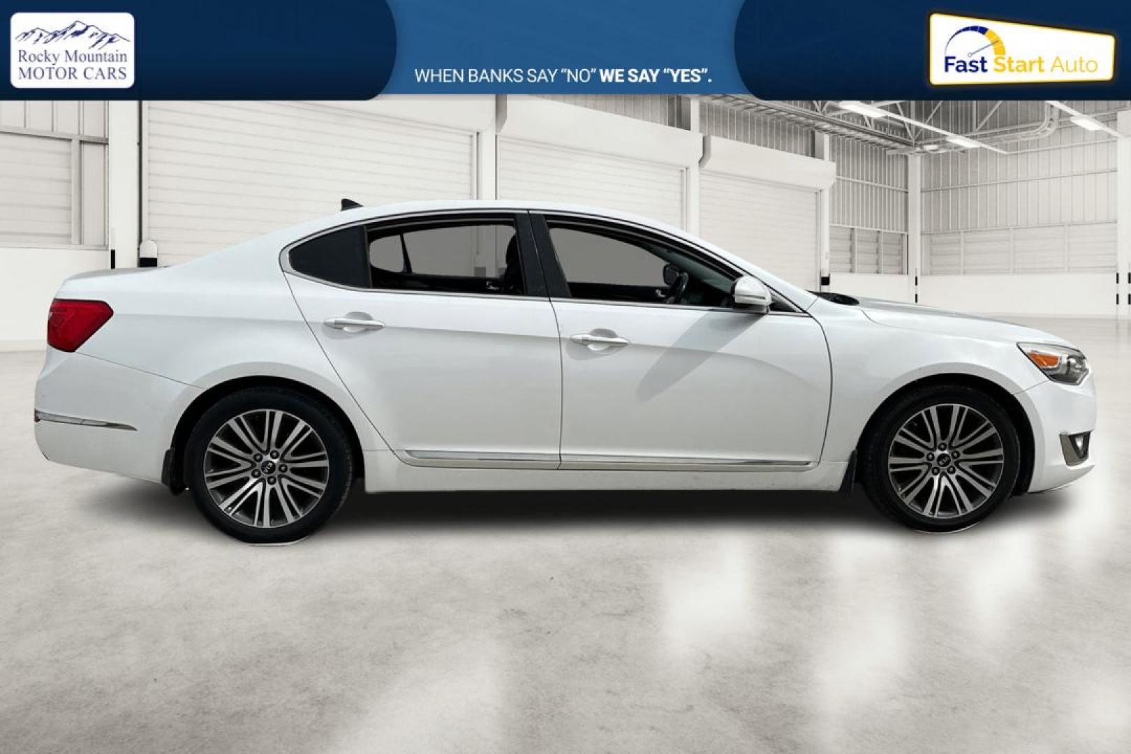 2014 White Kia Cadenza Sedan (KNALN4D78E5) with an 3.3L V6 DOHC 24V engine, 6-Speed Automatic transmission, located at 767 S State Road, Pleasant Grove, UT, 84062, (801) 785-1058, 40.354839, -111.736687 - Photo#1