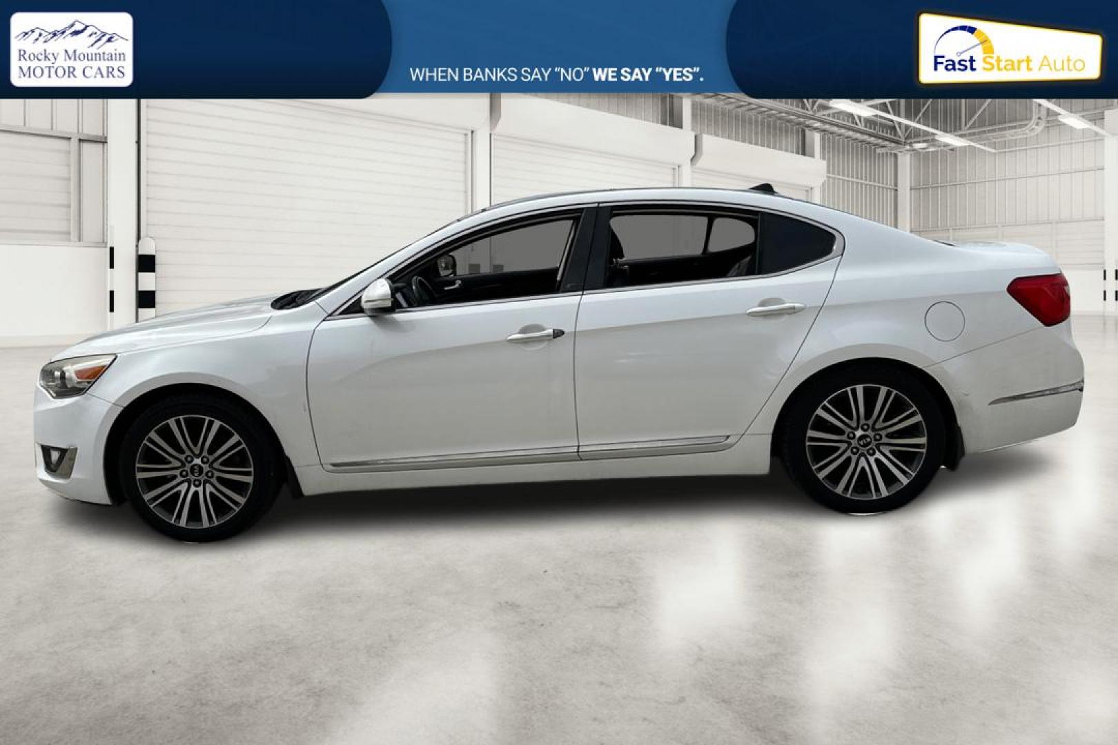 2014 White Kia Cadenza Sedan (KNALN4D78E5) with an 3.3L V6 DOHC 24V engine, 6-Speed Automatic transmission, located at 767 S State Road, Pleasant Grove, UT, 84062, (801) 785-1058, 40.354839, -111.736687 - Photo#6