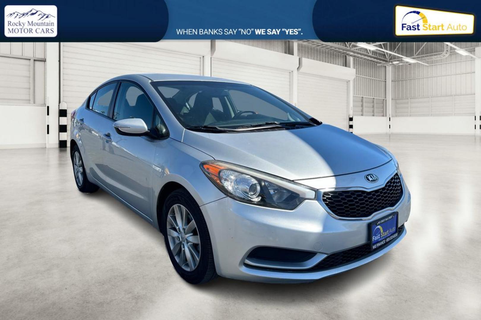 2014 Silver Kia Forte EX (KNAFX4A64E5) with an 1.8L L4 DOHC 16V engine, 6-Speed Automatic transmission, located at 7755 State Street, Midvale, UT, 84047, (801) 753-9063, 40.610329, -111.892159 - Photo#0
