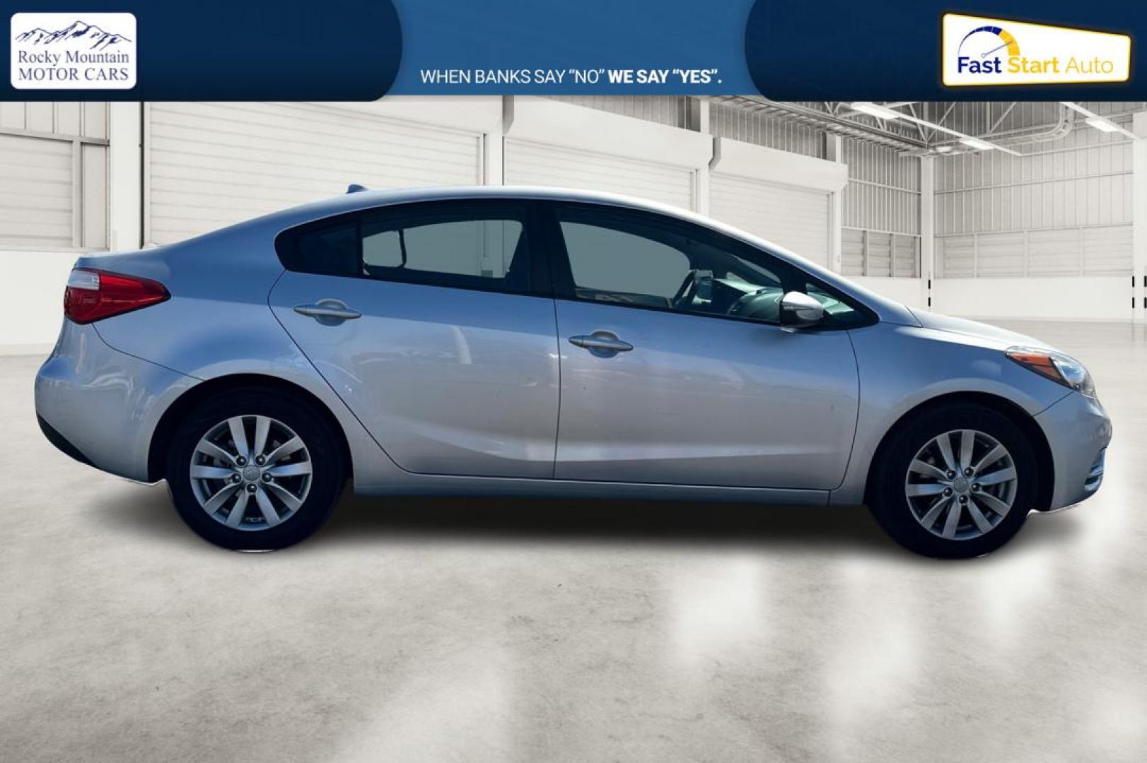 2014 Silver Kia Forte EX (KNAFX4A64E5) with an 1.8L L4 DOHC 16V engine, 6-Speed Automatic transmission, located at 7755 State Street, Midvale, UT, 84047, (801) 753-9063, 40.610329, -111.892159 - Photo#1