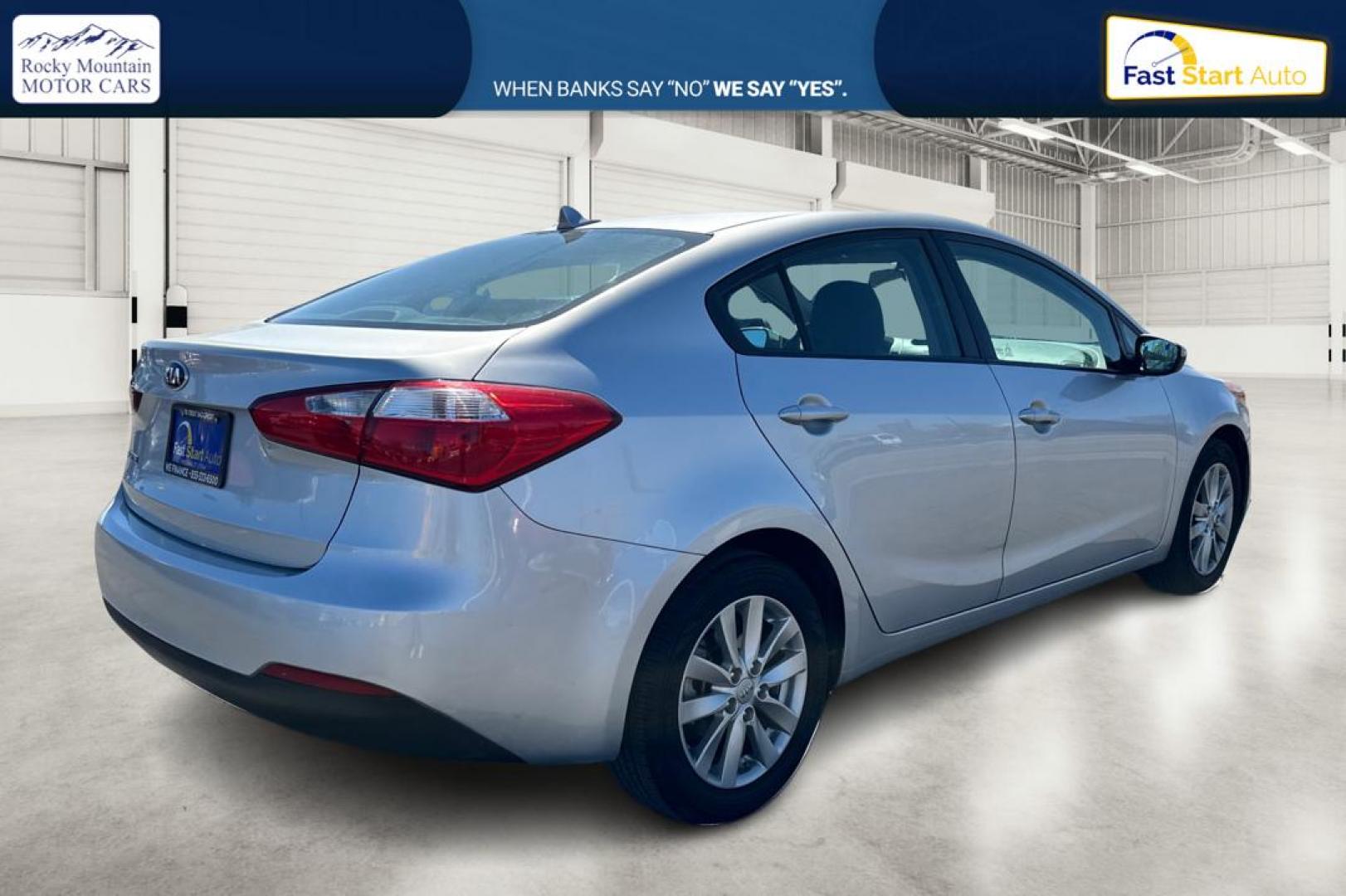 2014 Silver Kia Forte EX (KNAFX4A64E5) with an 1.8L L4 DOHC 16V engine, 6-Speed Automatic transmission, located at 7755 State Street, Midvale, UT, 84047, (801) 753-9063, 40.610329, -111.892159 - Photo#2