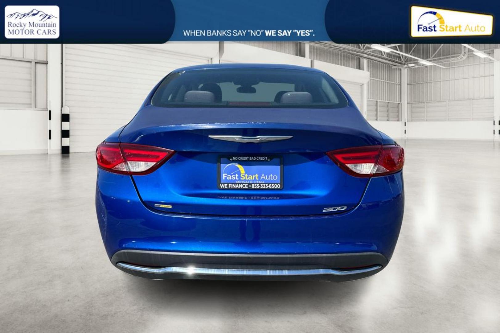 2015 Blue Chrysler 200 Limited (1C3CCCAB5FN) with an 2.4L L4 DOHC 16V engine, 9-Speed Automatic transmission, located at 7755 State Street, Midvale, UT, 84047, (801) 753-9063, 40.610329, -111.892159 - Photo#4