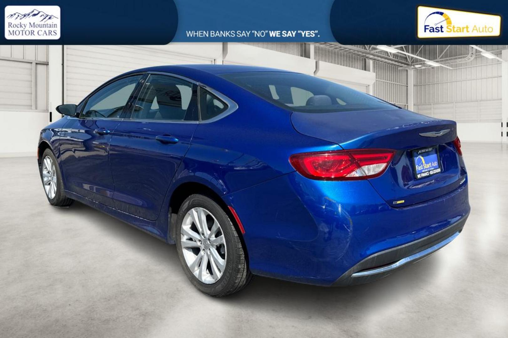 2015 Blue Chrysler 200 Limited (1C3CCCAB5FN) with an 2.4L L4 DOHC 16V engine, 9-Speed Automatic transmission, located at 7755 State Street, Midvale, UT, 84047, (801) 753-9063, 40.610329, -111.892159 - Photo#5