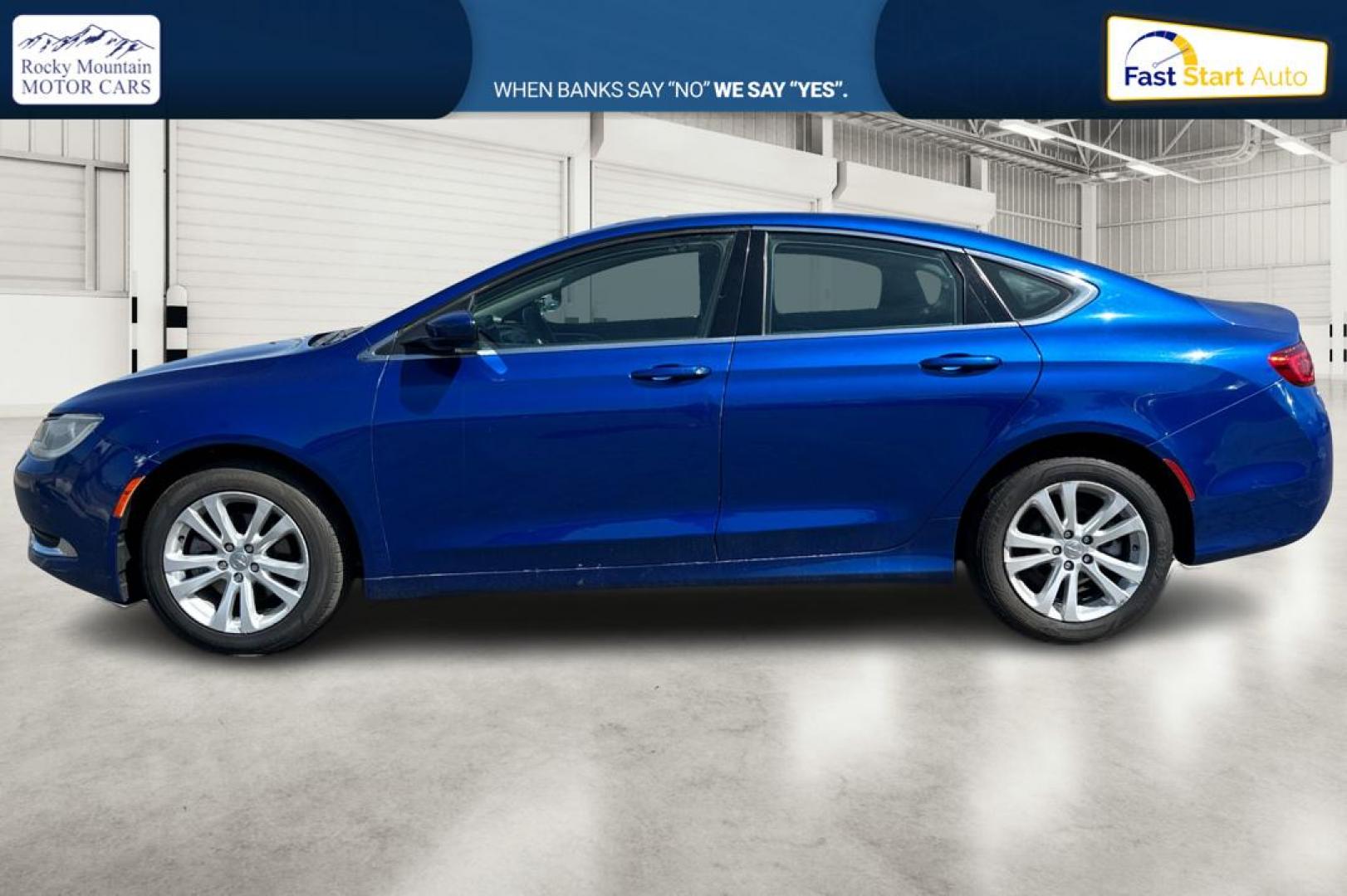 2015 Blue Chrysler 200 Limited (1C3CCCAB5FN) with an 2.4L L4 DOHC 16V engine, 9-Speed Automatic transmission, located at 7755 State Street, Midvale, UT, 84047, (801) 753-9063, 40.610329, -111.892159 - Photo#6