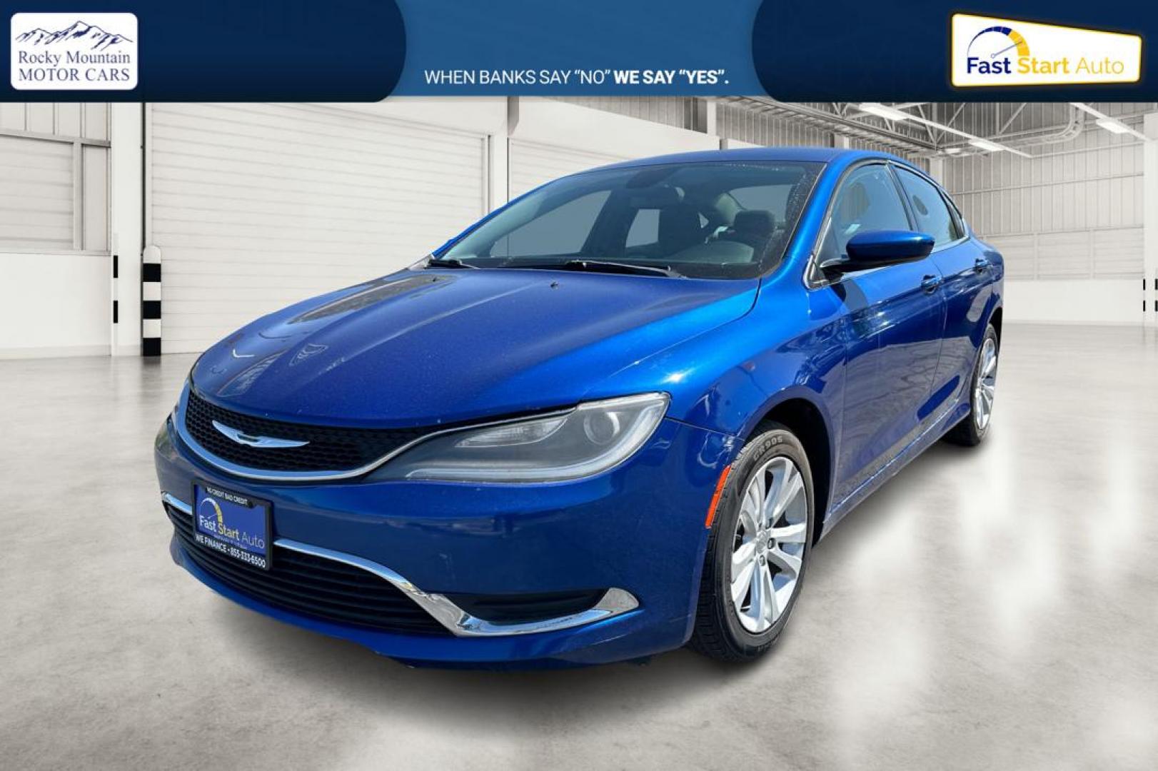 2015 Blue Chrysler 200 Limited (1C3CCCAB5FN) with an 2.4L L4 DOHC 16V engine, 9-Speed Automatic transmission, located at 7755 State Street, Midvale, UT, 84047, (801) 753-9063, 40.610329, -111.892159 - Photo#8