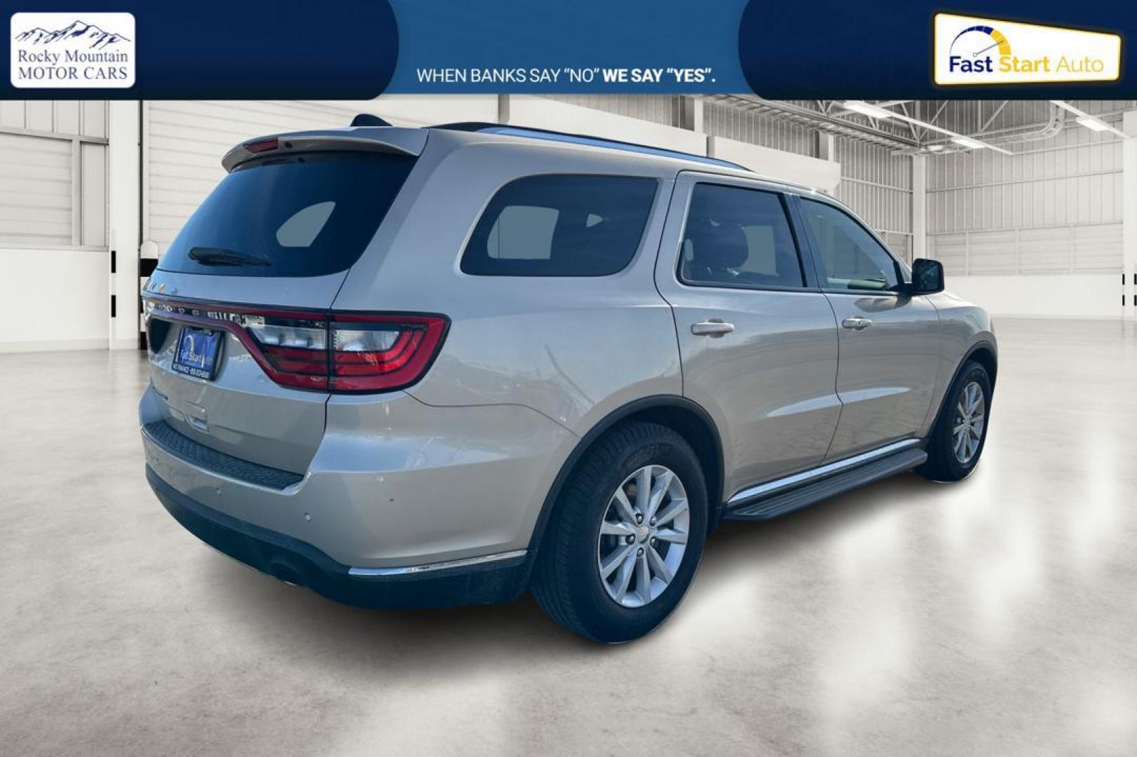 2015 Gold Dodge Durango SXT RWD (1C4RDHAG4FC) with an 3.6L V6 DOHC 24V engine, 8-Speed Automatic transmission, located at 7755 State Street, Midvale, UT, 84047, (801) 753-9063, 40.610329, -111.892159 - Photo#2