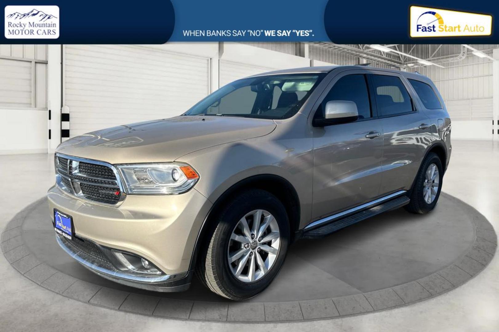 2015 Gold Dodge Durango SXT RWD (1C4RDHAG4FC) with an 3.6L V6 DOHC 24V engine, 8-Speed Automatic transmission, located at 7755 State Street, Midvale, UT, 84047, (801) 753-9063, 40.610329, -111.892159 - Photo#6