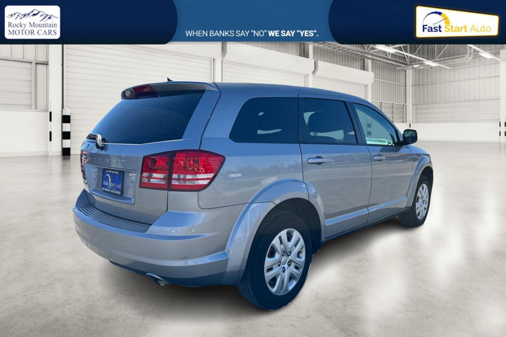2015 Silver Dodge Journey SE (3C4PDCAB4FT) with an 2.4L L4 DOHC 16V engine, 4-Speed Automatic transmission, located at 7755 State Street, Midvale, UT, 84047, (801) 753-9063, 40.610329, -111.892159 - Photo#2