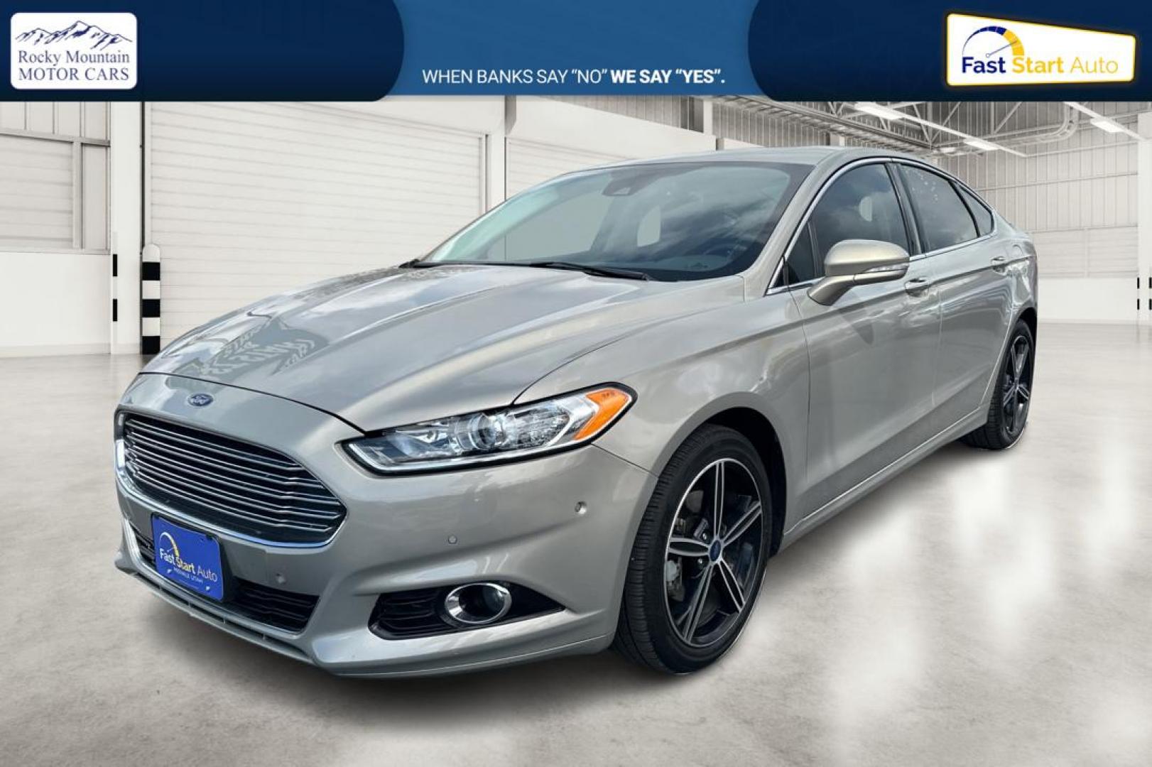 2015 Gray Ford Fusion Titanium (3FA6P0K93FR) with an 2.0L L4 DOHC 16V engine, Auto, 6-Spd w/SelShft transmission, located at 7755 State Street, Midvale, UT, 84047, (801) 753-9063, 40.610329, -111.892159 - Photo#8