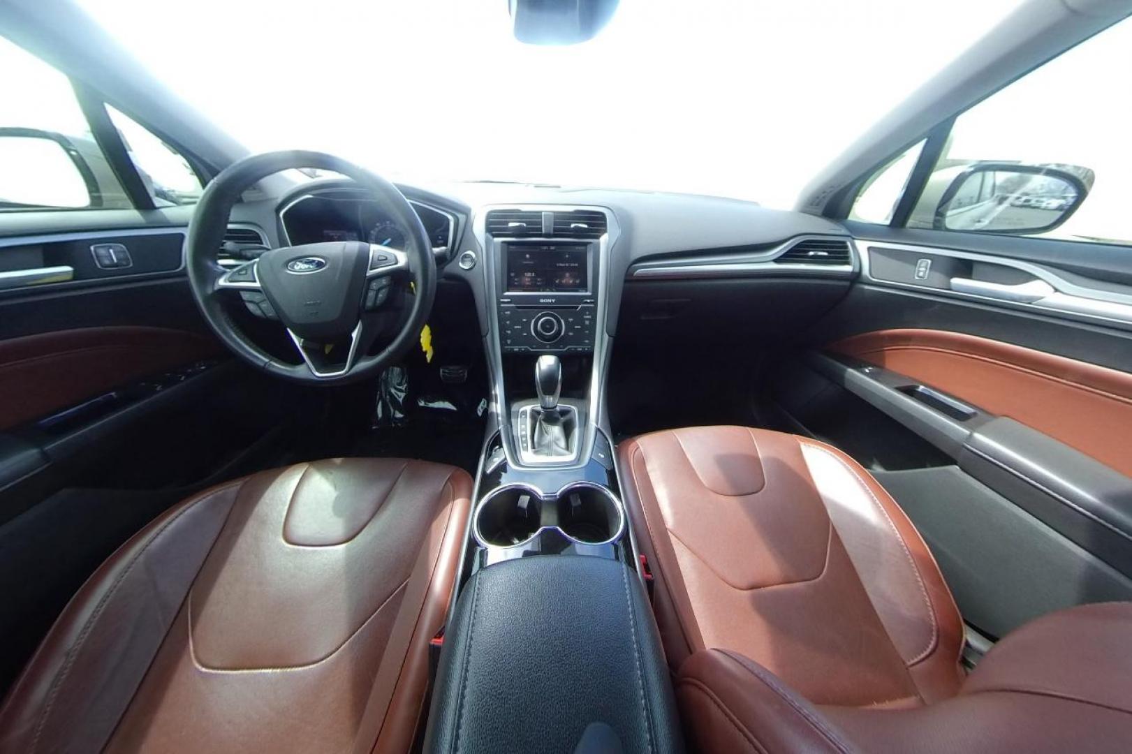 2015 Gray Ford Fusion Titanium (3FA6P0K93FR) with an 2.0L L4 DOHC 16V engine, Auto, 6-Spd w/SelShft transmission, located at 7755 State Street, Midvale, UT, 84047, (801) 753-9063, 40.610329, -111.892159 - Photo#16