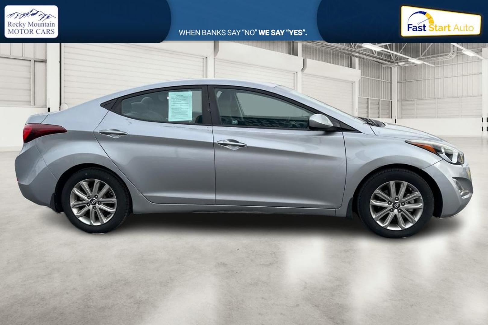 2015 Silver Hyundai Elantra Limited (5NPDH4AE9FH) with an 1.8L L4 DOHC 16V engine, 6-Speed Automatic transmission, located at 7755 State Street, Midvale, UT, 84047, (801) 753-9063, 40.610329, -111.892159 - Photo#1