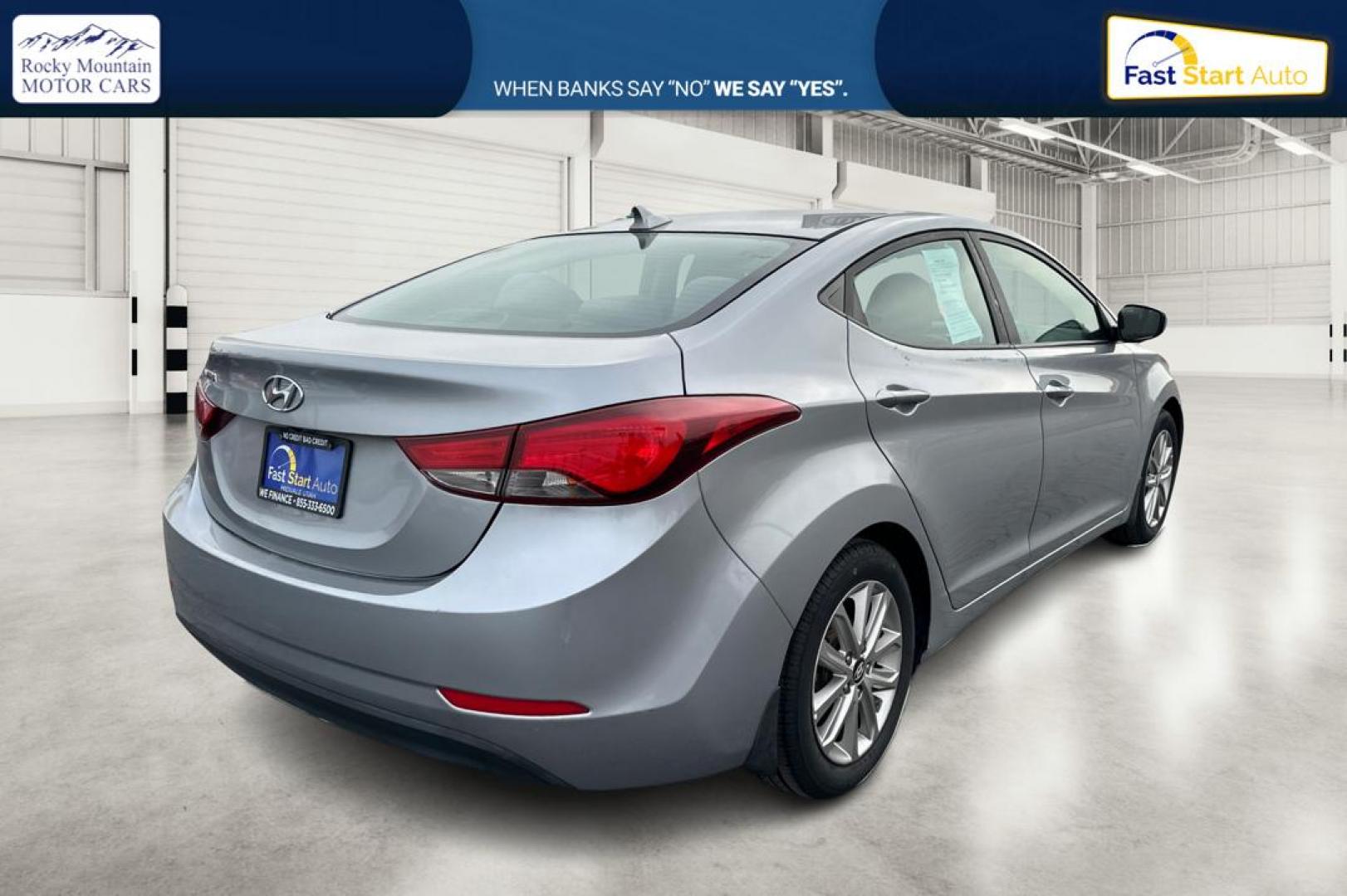 2015 Silver Hyundai Elantra Limited (5NPDH4AE9FH) with an 1.8L L4 DOHC 16V engine, 6-Speed Automatic transmission, located at 7755 State Street, Midvale, UT, 84047, (801) 753-9063, 40.610329, -111.892159 - Photo#2