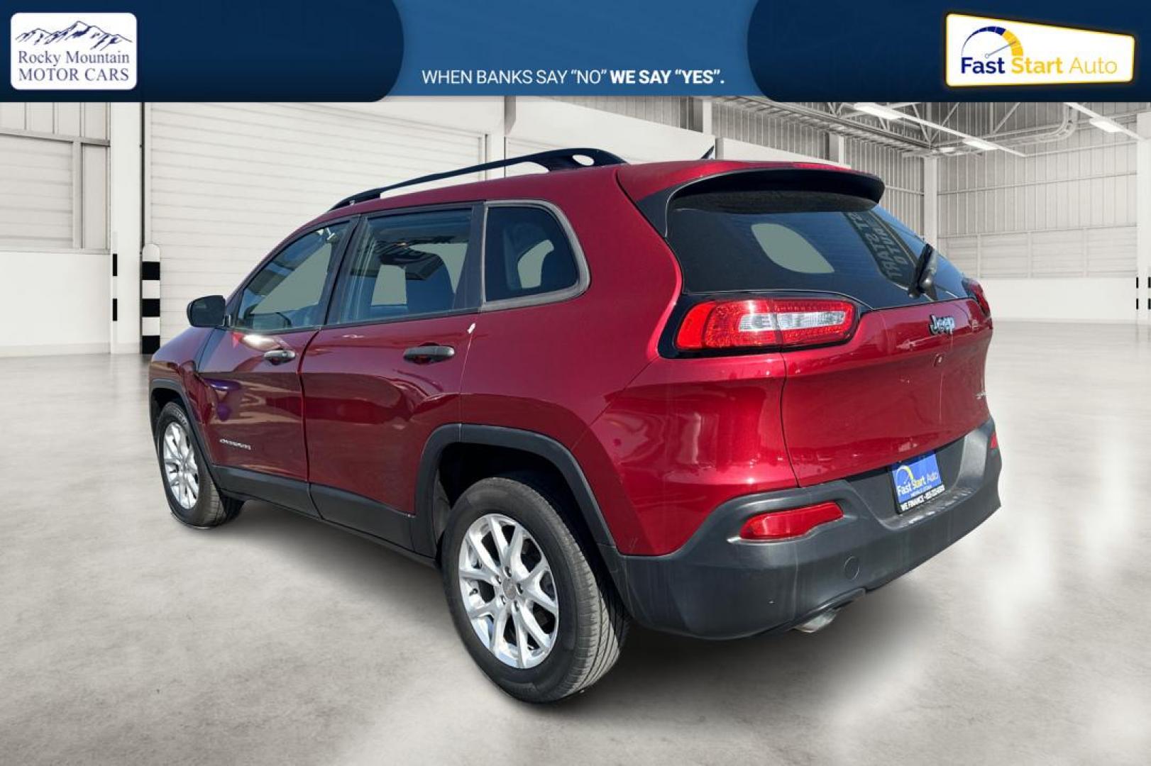 2015 Red Jeep Cherokee Sport FWD (1C4PJLAB8FW) with an 2.4L L4 DOHC 16V engine, 9-Speed Automatic transmission, located at 7755 State Street, Midvale, UT, 84047, (801) 753-9063, 40.610329, -111.892159 - Photo#5