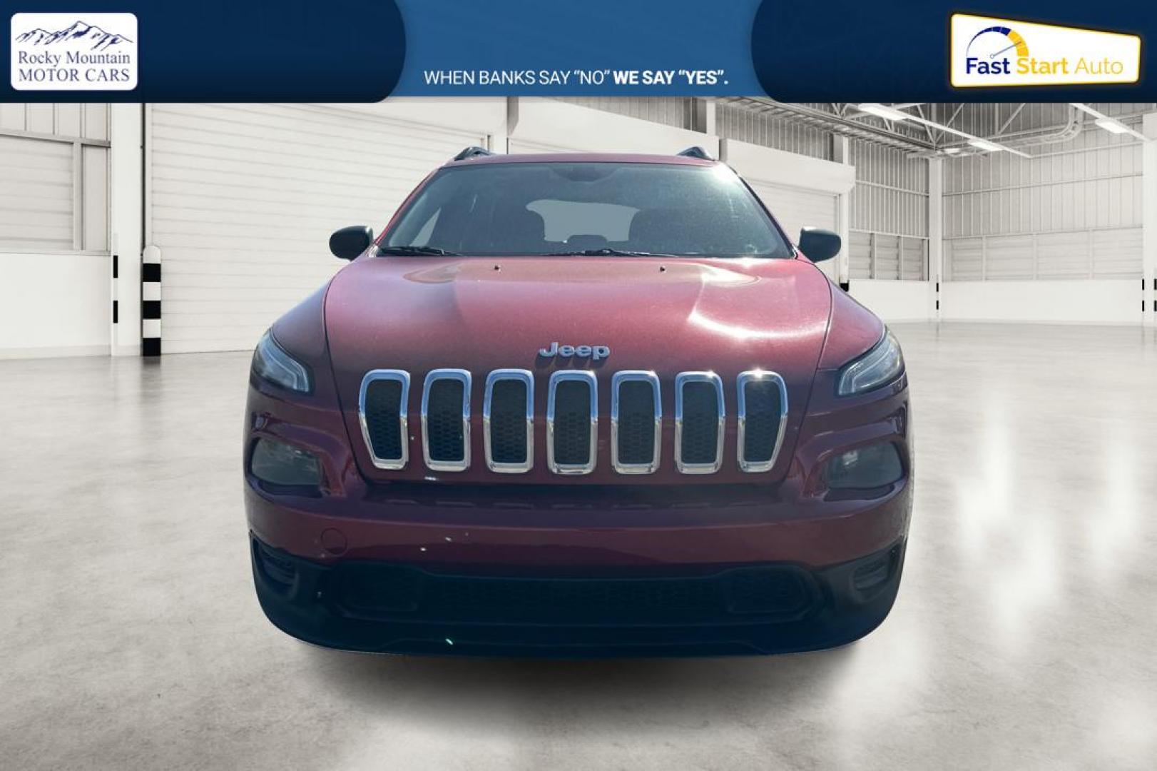 2015 Red Jeep Cherokee Sport FWD (1C4PJLAB8FW) with an 2.4L L4 DOHC 16V engine, 9-Speed Automatic transmission, located at 7755 State Street, Midvale, UT, 84047, (801) 753-9063, 40.610329, -111.892159 - Photo#9