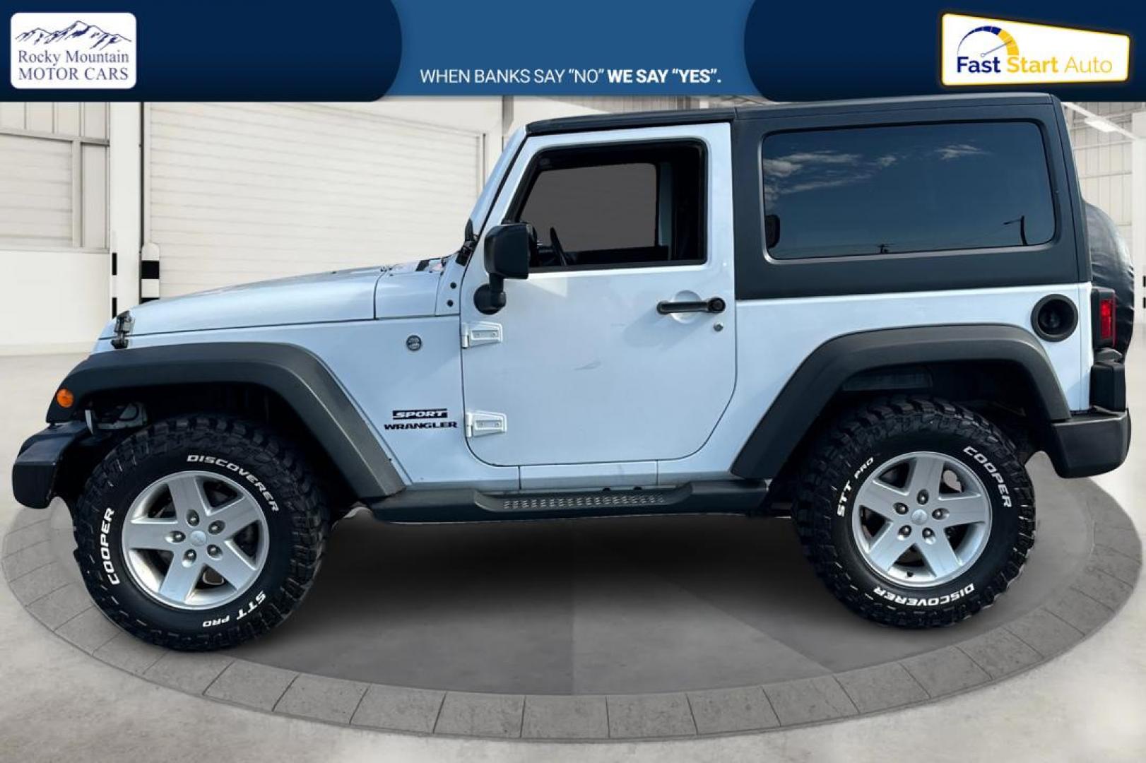 2015 White Jeep Wrangler Sport 4WD (1C4AJWAG2FL) with an 3.6L V6 DOHC 24V FFV engine, Automatic, 5-Spd transmission, located at 767 S State Road, Pleasant Grove, UT, 84062, (801) 785-1058, 40.354839, -111.736687 - Photo#5