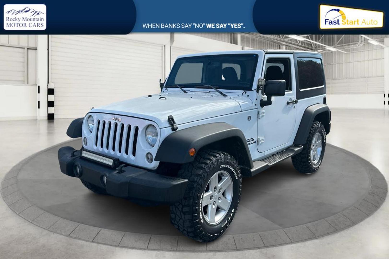2015 White Jeep Wrangler Sport 4WD (1C4AJWAG2FL) with an 3.6L V6 DOHC 24V FFV engine, Automatic, 5-Spd transmission, located at 767 S State Road, Pleasant Grove, UT, 84062, (801) 785-1058, 40.354839, -111.736687 - Photo#6