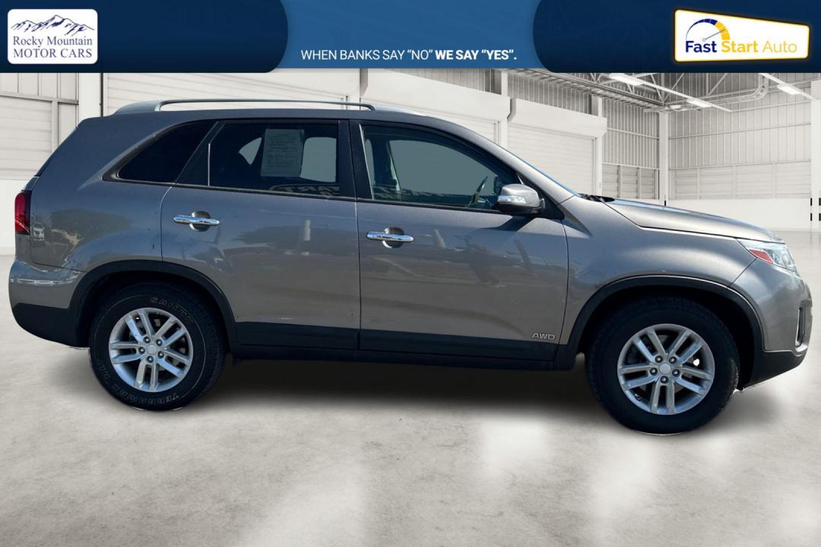 2015 Silver Kia Sorento LX AWD (5XYKTCA6XFG) with an 2.4L L4 DOHC 16V engine, 6-Speed Automatic transmission, located at 7755 State Street, Midvale, UT, 84047, (801) 753-9063, 40.610329, -111.892159 - Photo#1