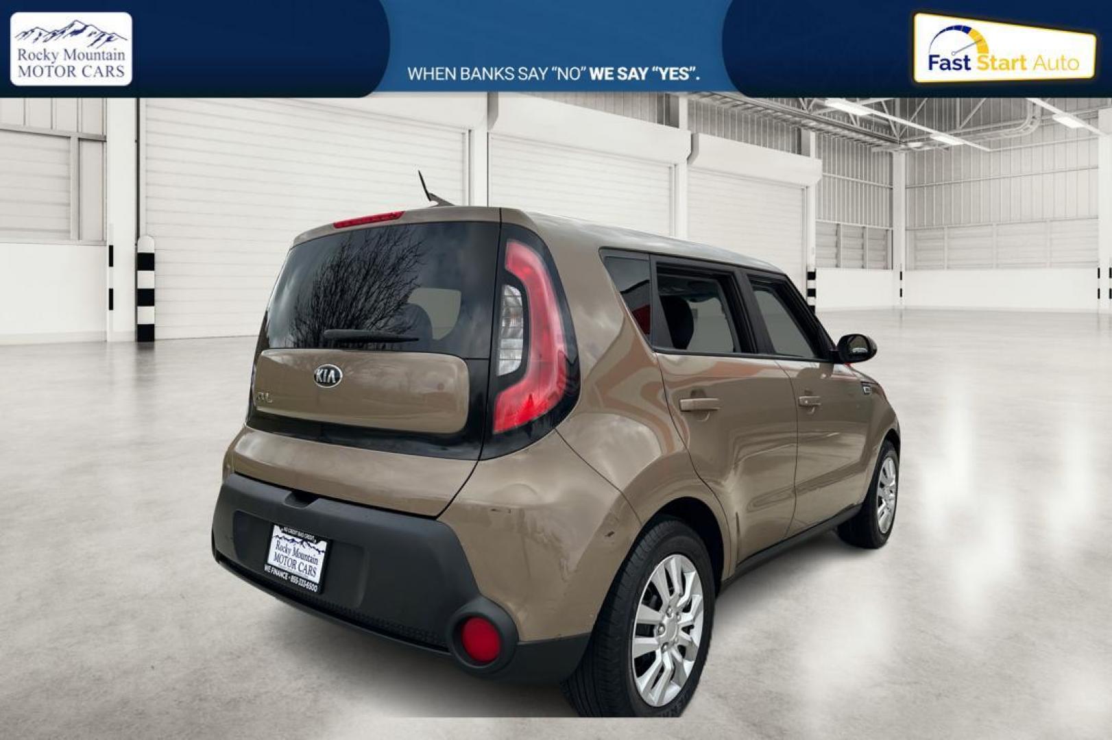 2015 Brown Kia Soul Base (KNDJN2A26F7) with an 1.6L L4 DOHC 16V engine, Auto, 6-Spd Sportmatic transmission, located at 7755 State Street, Midvale, UT, 84047, (801) 753-9063, 40.610329, -111.892159 - Photo#2