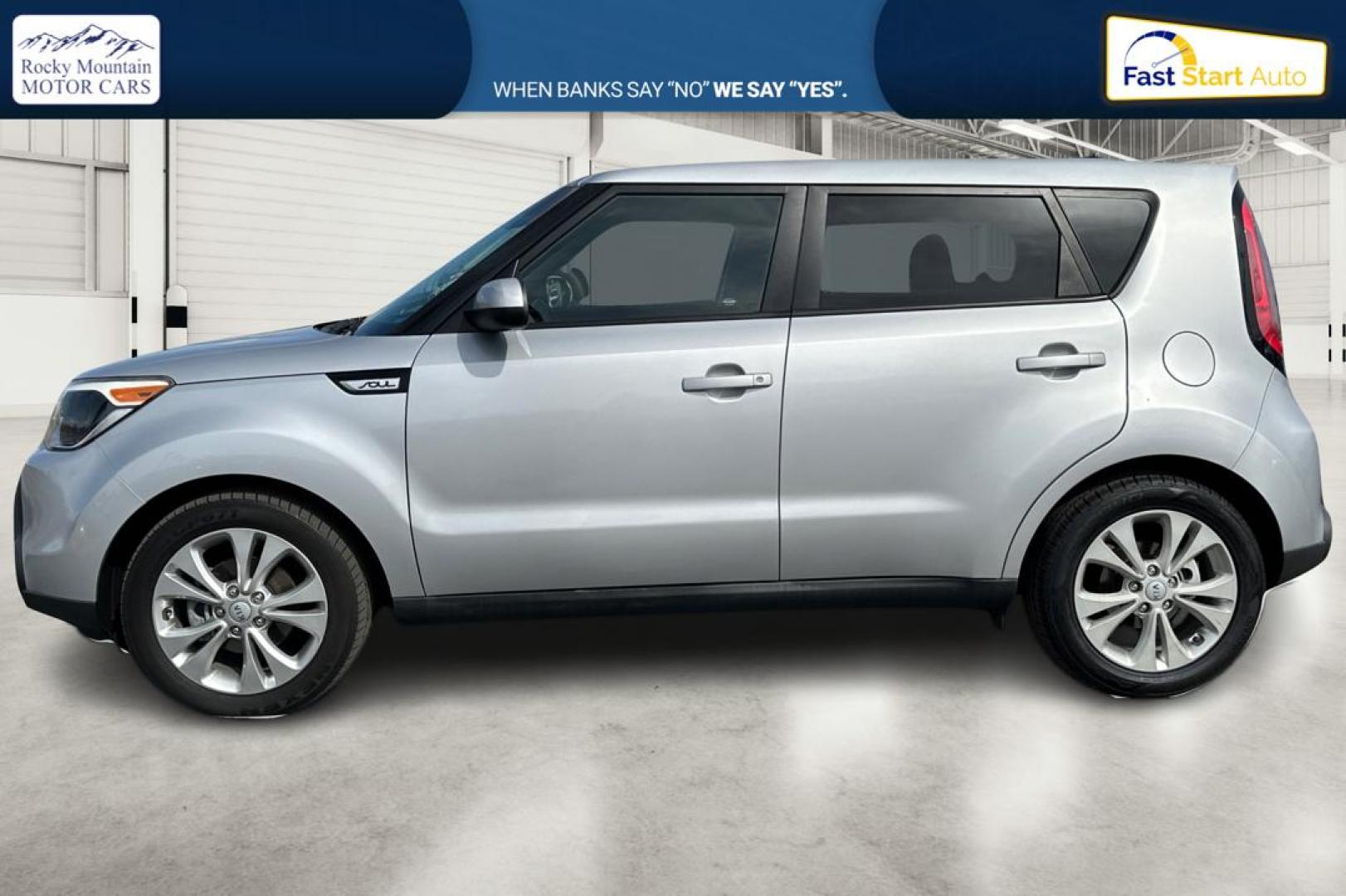 2015 Silver Kia Soul + (KNDJP3A58F7) with an 2.0L L4 DOHC 16V engine, 6-Speed Automatic transmission, located at 7755 State Street, Midvale, UT, 84047, (801) 753-9063, 40.610329, -111.892159 - Photo#6