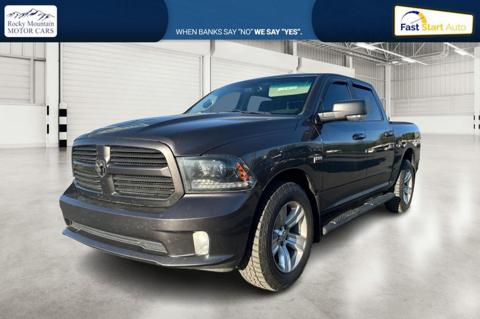 2015 Gray RAM 1500 Sport Crew Cab SWB 4WD (1C6RR7MT1FS) with an 5.7L V8 OHV 16V engine, 6-Speed Automatic transmission, located at 767 S State Road, Pleasant Grove, UT, 84062, (801) 785-1058, 40.354839, -111.736687 - Photo#8