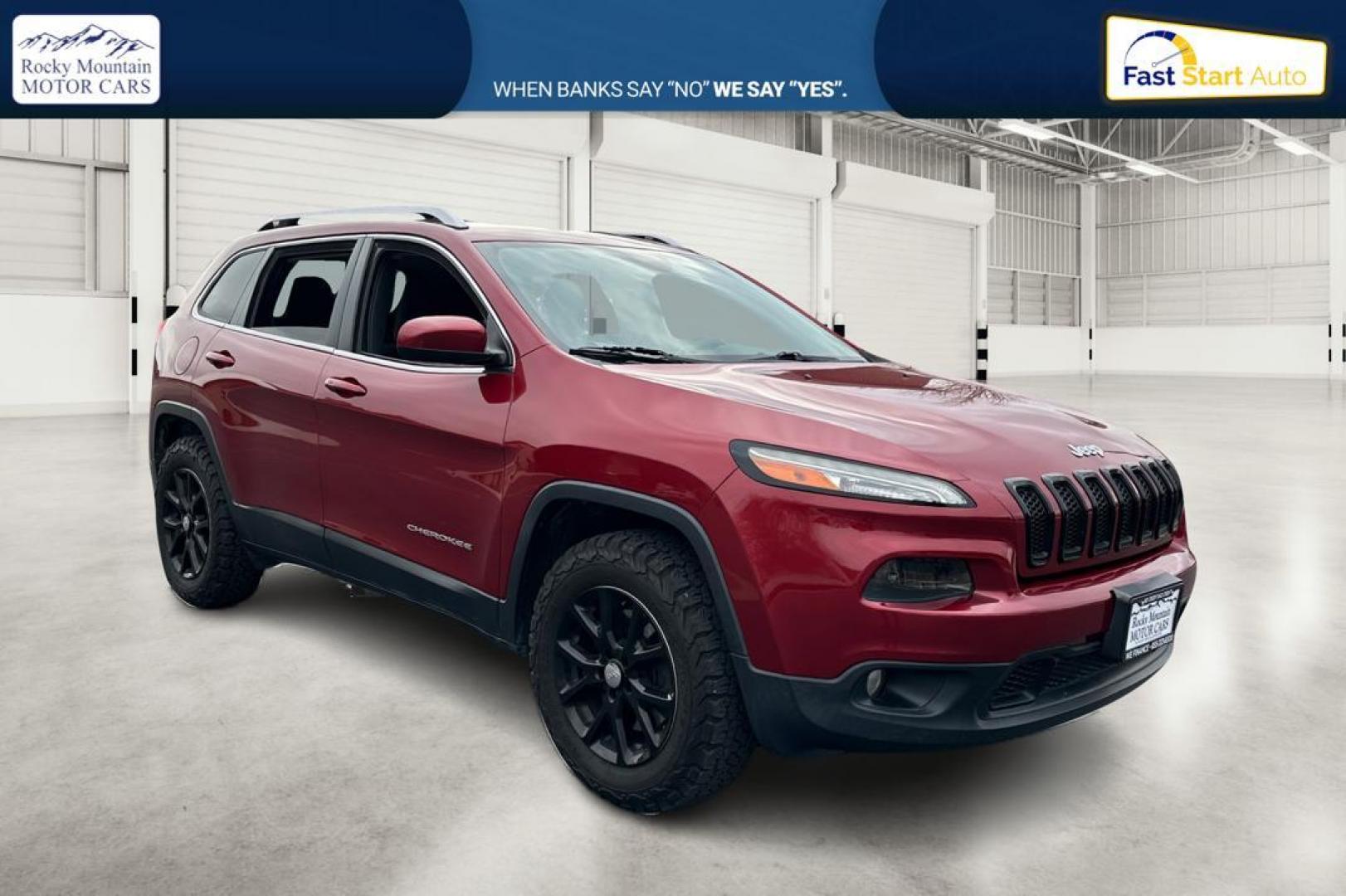 2016 Red Jeep Cherokee Latitude FWD (1C4PJLCB1GW) with an 2.4L L4 DOHC 16V engine, 9A transmission, located at 7755 State Street, Midvale, UT, 84047, (801) 753-9063, 40.610329, -111.892159 - Photo#0