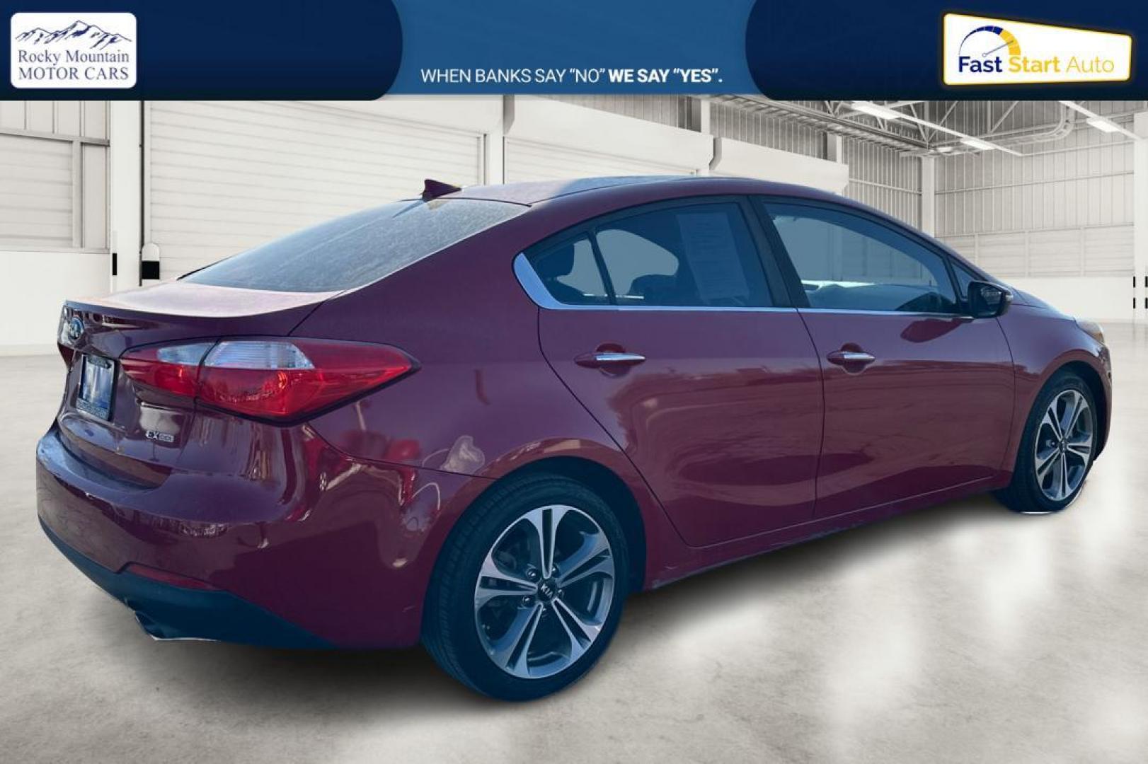 2016 Red Kia Forte EX (KNAFZ4A84G5) with an 2.0L L4 DOHC 16V engine, 6A transmission, located at 7755 State Street, Midvale, UT, 84047, (801) 753-9063, 40.610329, -111.892159 - Photo#2