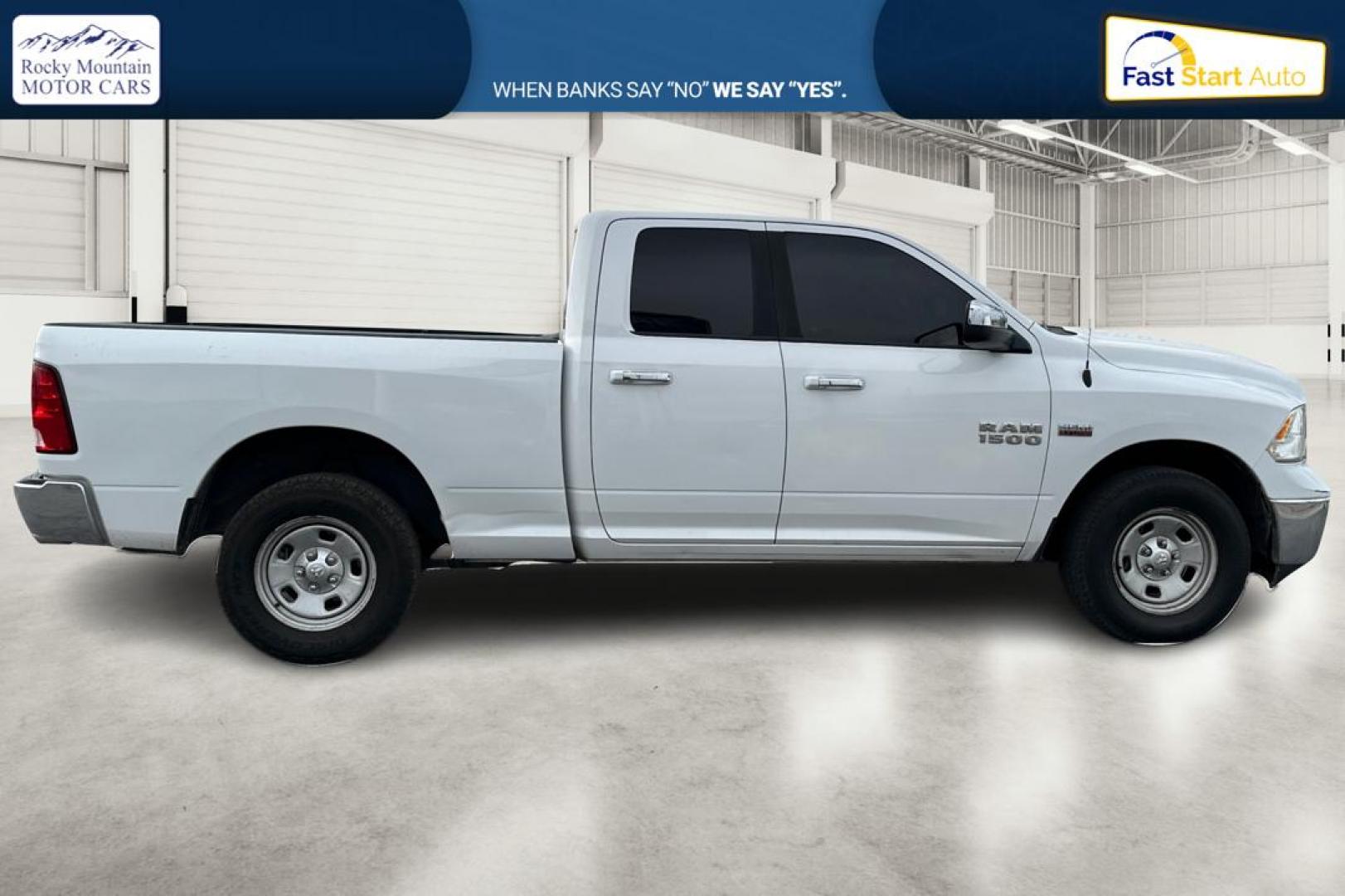 2016 White RAM 1500 SLT Quad Cab 4WD (1C6RR7GTXGS) with an 5.7L V8 OHV 16V engine, 6A transmission, located at 7755 State Street, Midvale, UT, 84047, (801) 753-9063, 40.610329, -111.892159 - Photo#1