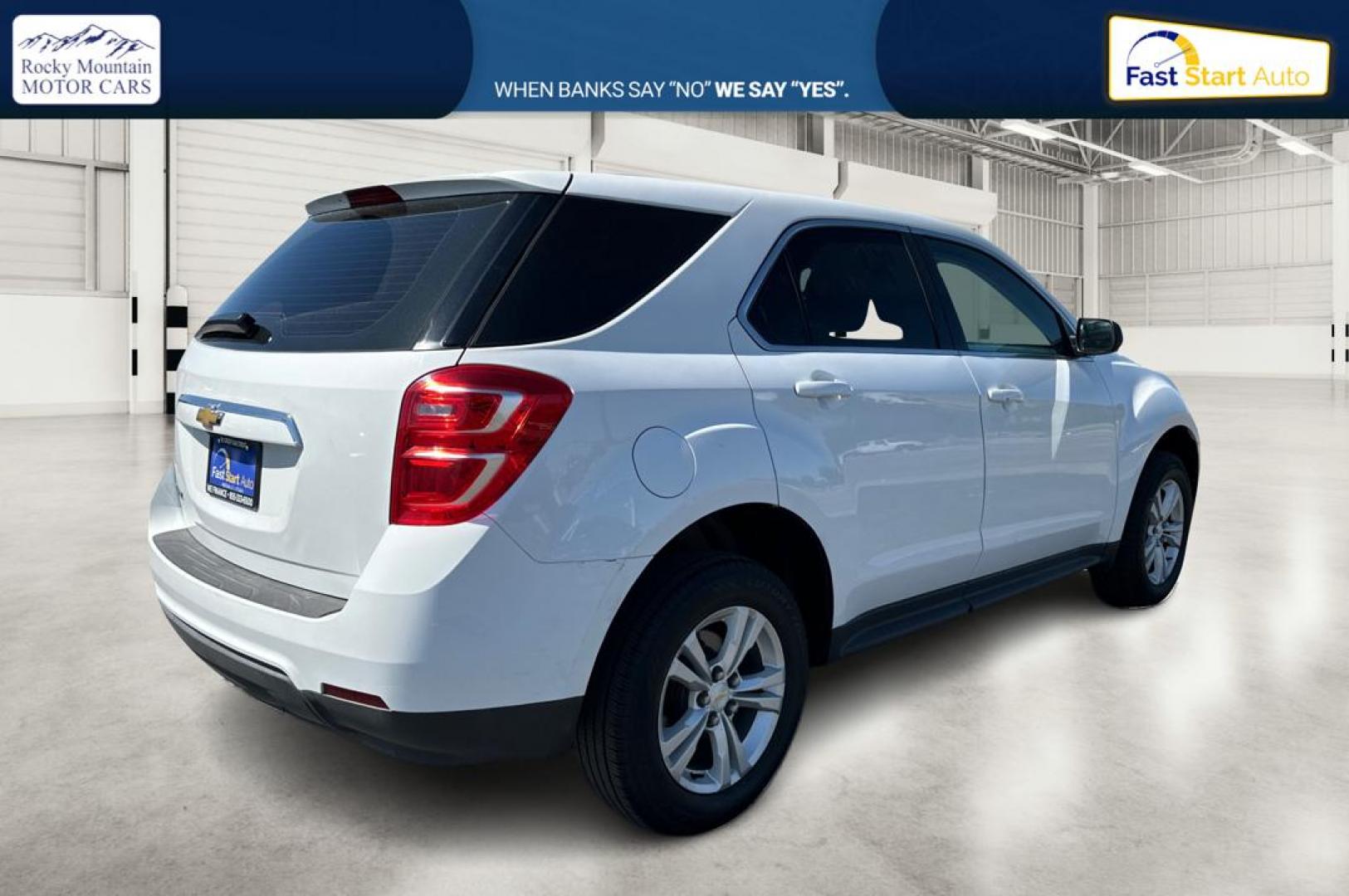 2017 White Chevrolet Equinox LS 2WD (2GNALBEK5H6) with an 2.4L L4 DOHC 16V FFV engine, 6A transmission, located at 7755 State Street, Midvale, UT, 84047, (801) 753-9063, 40.610329, -111.892159 - Photo#2