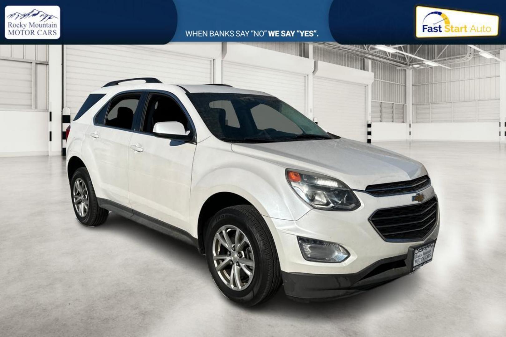 2017 White Chevrolet Equinox LT 2WD (2GNALCEK5H1) with an 2.4L L4 DOHC 16V FFV engine, 6A transmission, located at 7755 State Street, Midvale, UT, 84047, (801) 753-9063, 40.610329, -111.892159 - Photo#0