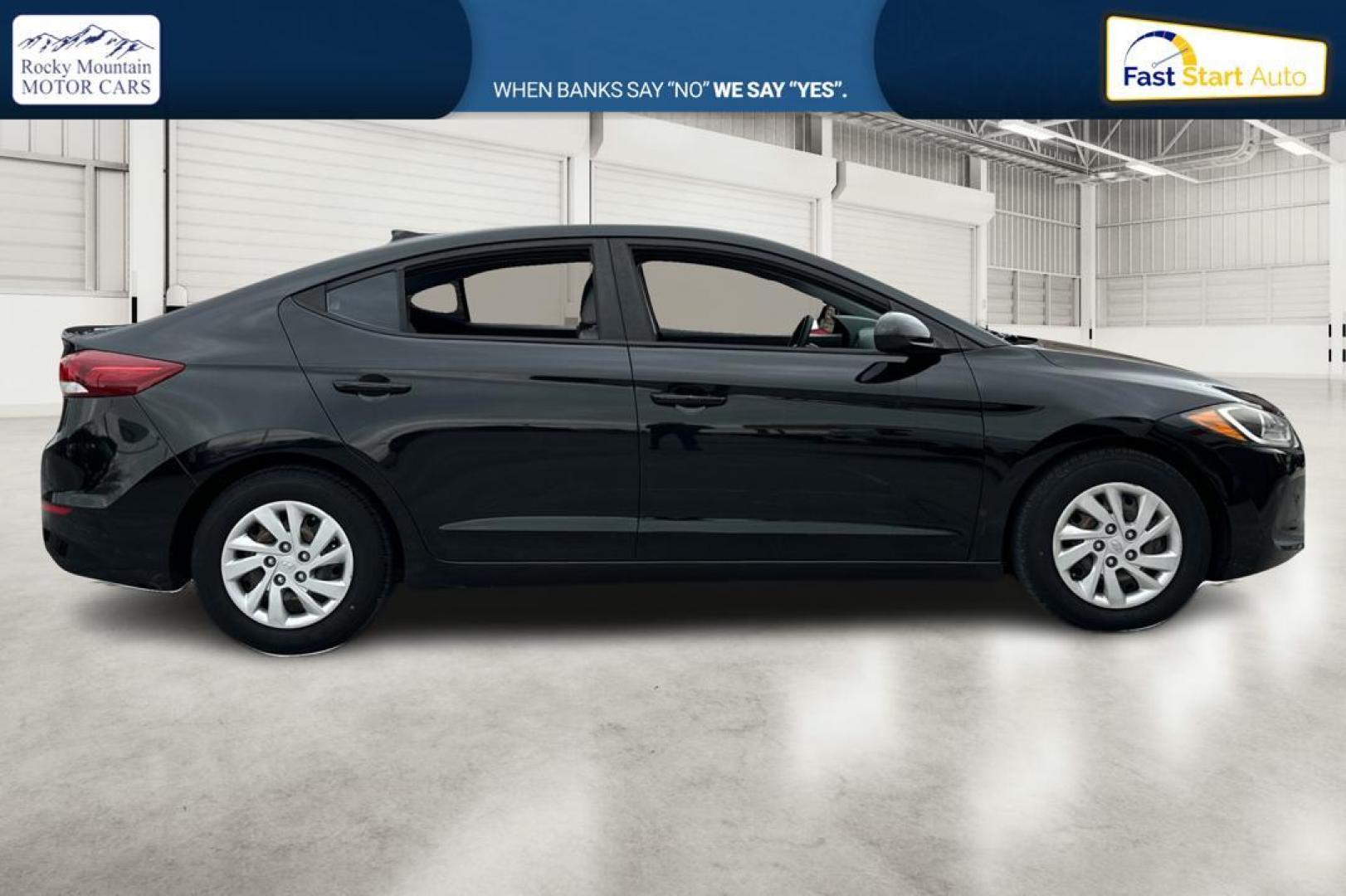2017 Black Hyundai Elantra SE 6AT (KMHD74LF5HU) with an 1.8L L4 DOHC 16V engine, 6A transmission, located at 7755 State Street, Midvale, UT, 84047, (801) 753-9063, 40.610329, -111.892159 - Photo#1