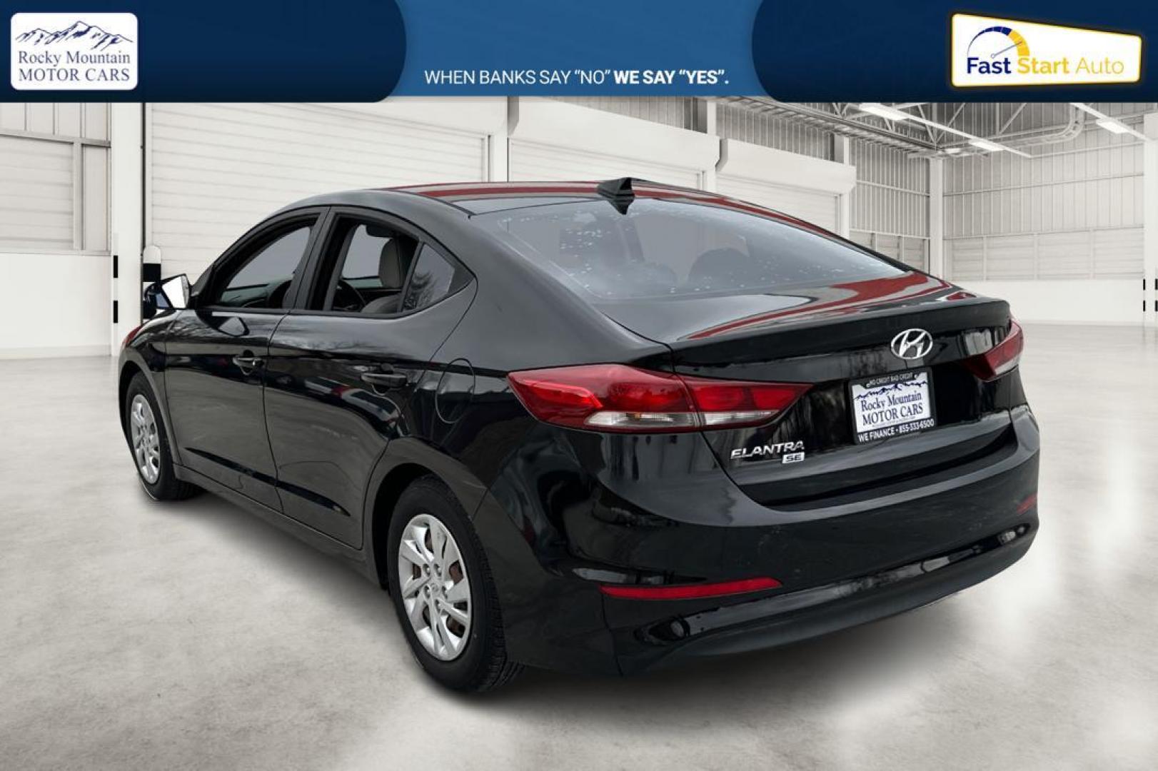 2017 Black Hyundai Elantra SE 6AT (KMHD74LF5HU) with an 1.8L L4 DOHC 16V engine, 6A transmission, located at 7755 State Street, Midvale, UT, 84047, (801) 753-9063, 40.610329, -111.892159 - Photo#5