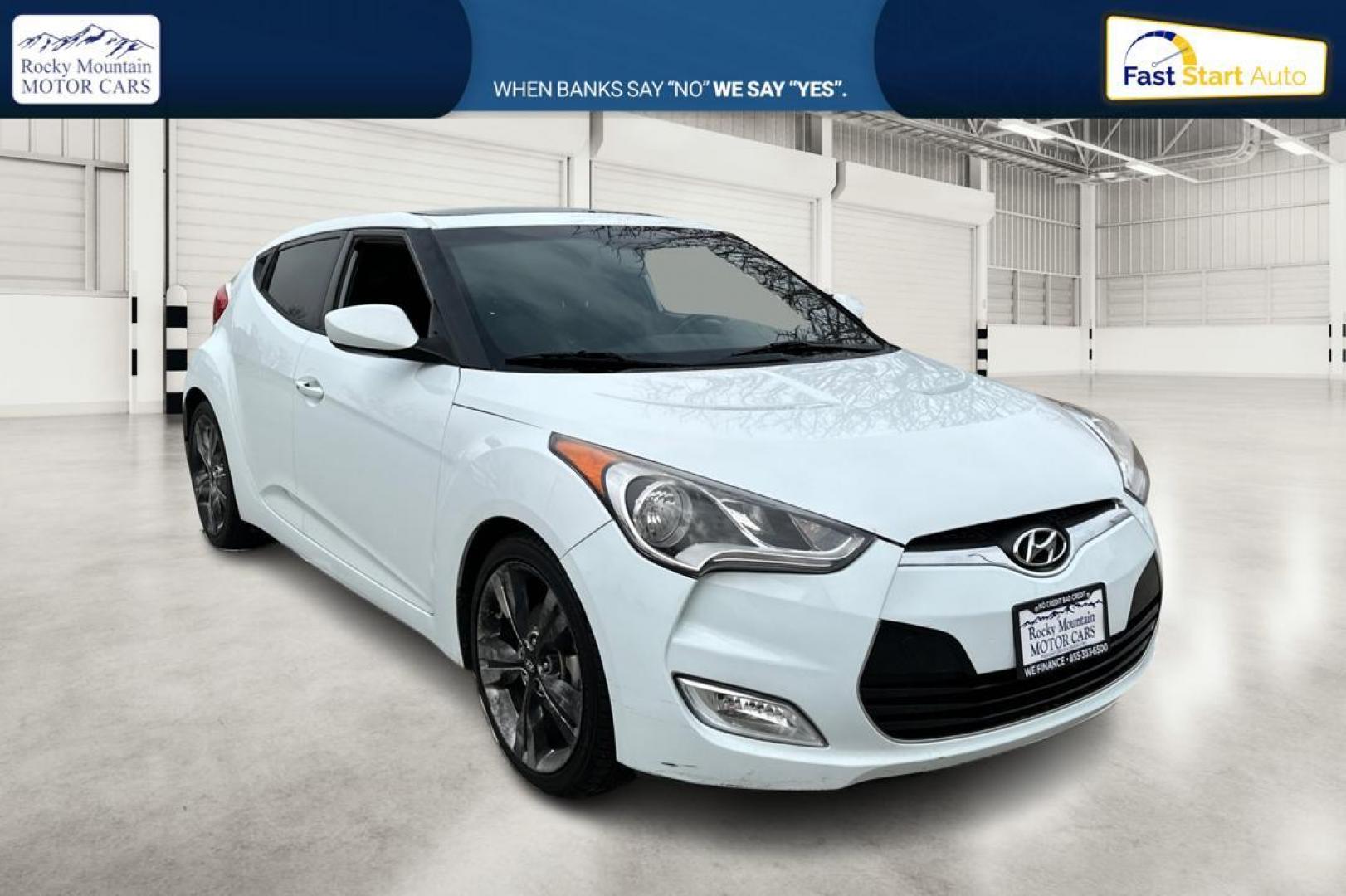 2017 White Hyundai Veloster Base 6MT (KMHTC6AD7HU) with an 1.6L L4 DOHC 16V engine, 6M transmission, located at 767 S State Road, Pleasant Grove, UT, 84062, (801) 785-1058, 40.354839, -111.736687 - Photo#0