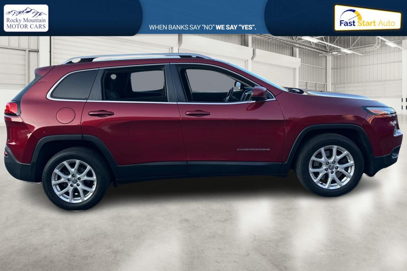 2017 Red Jeep Cherokee Latitude FWD (1C4PJLCB0HD) with an 2.4L L4 DOHC 16V engine, 9A transmission, located at 767 S State Road, Pleasant Grove, UT, 84062, (801) 785-1058, 40.354839, -111.736687 - Photo#1