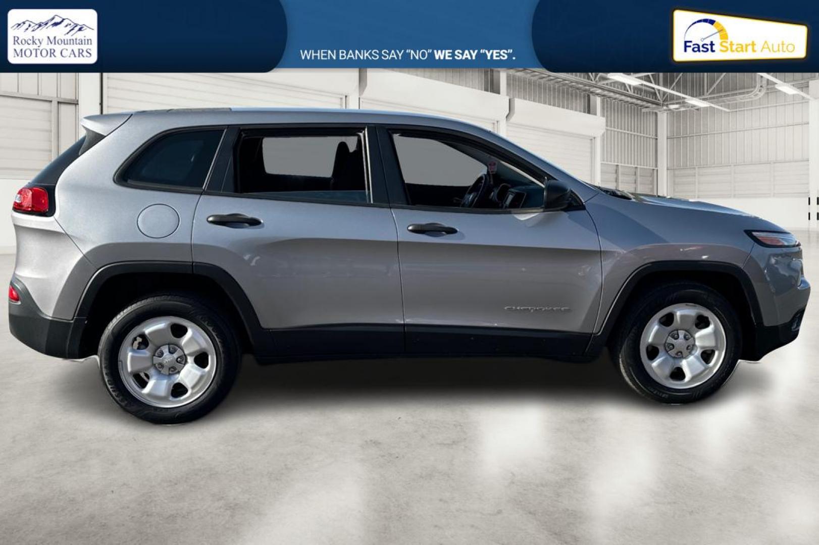 2017 Silver Jeep Cherokee Sport FWD (1C4PJLAB0HW) with an 2.4L L4 DOHC 16V engine, 9A transmission, located at 7755 State Street, Midvale, UT, 84047, (801) 753-9063, 40.610329, -111.892159 - Photo#1
