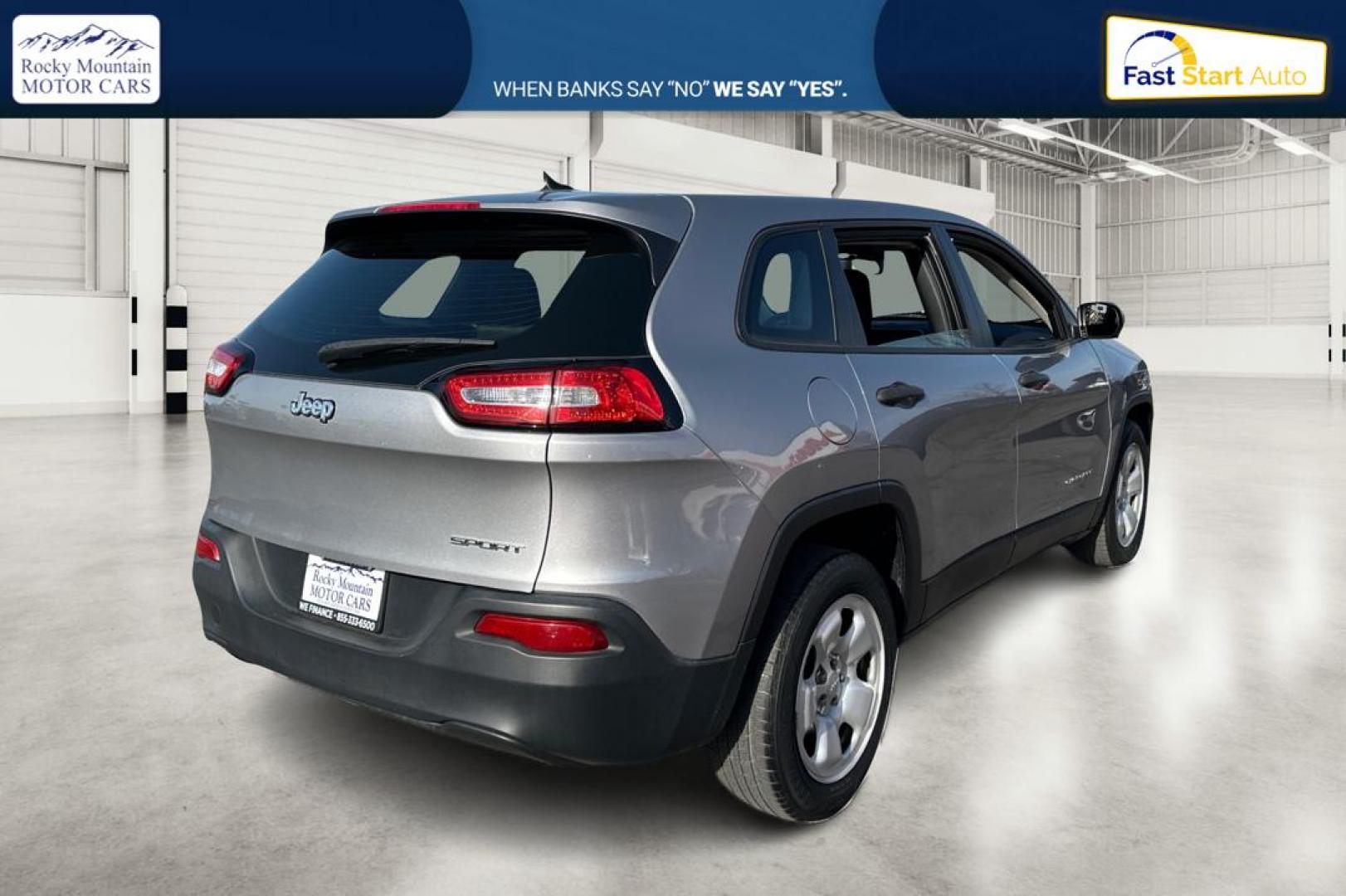 2017 Silver Jeep Cherokee Sport FWD (1C4PJLAB0HW) with an 2.4L L4 DOHC 16V engine, 9A transmission, located at 7755 State Street, Midvale, UT, 84047, (801) 753-9063, 40.610329, -111.892159 - Photo#2
