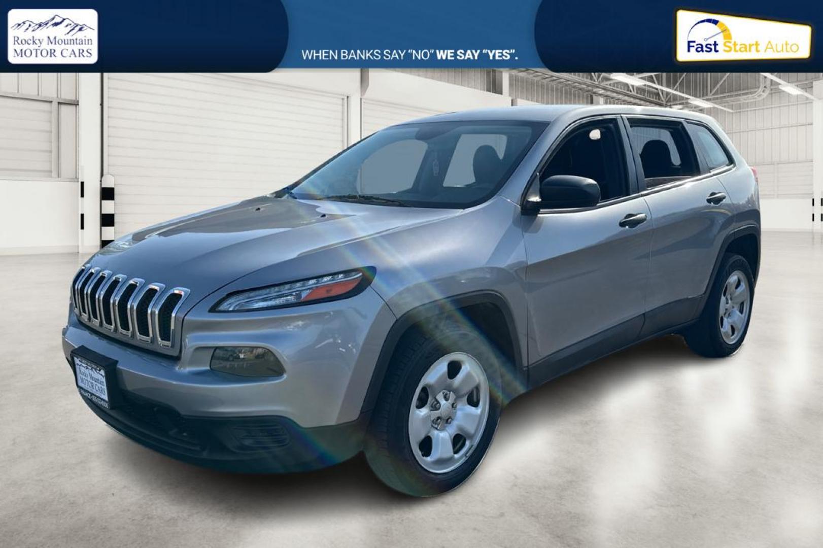 2017 Silver Jeep Cherokee Sport FWD (1C4PJLAB0HW) with an 2.4L L4 DOHC 16V engine, 9A transmission, located at 7755 State Street, Midvale, UT, 84047, (801) 753-9063, 40.610329, -111.892159 - Photo#8